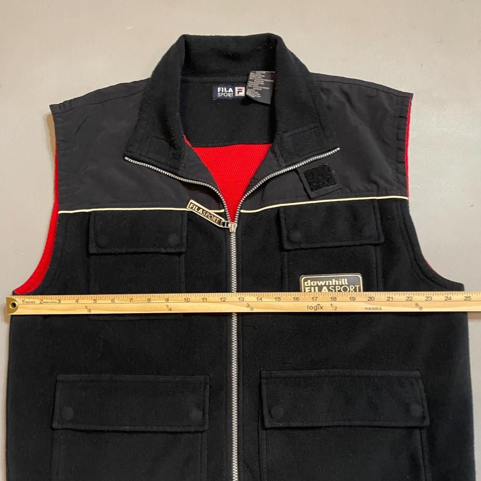 Fila 90s Fila Sport Downhill Black Vest Fleece Zip Up Mesh Lined Size US XL / EU 56 / 4 - 6 Thumbnail