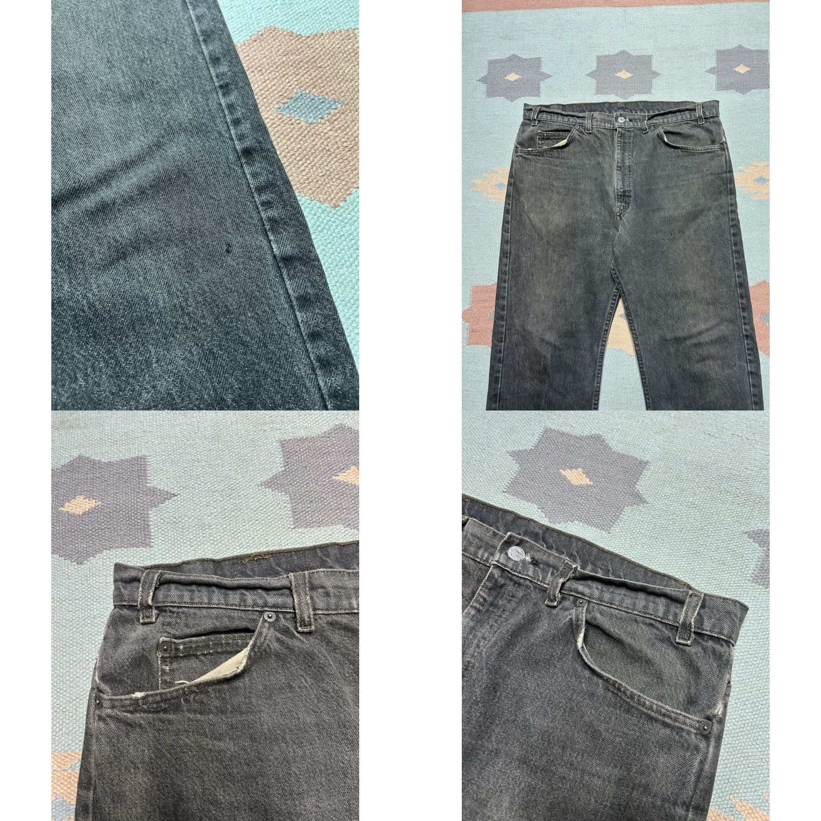 VINTAGE Levi’s 505 Jeans Men Regular Straight 36 Black Distressed 90s Skater 29in Inseam
