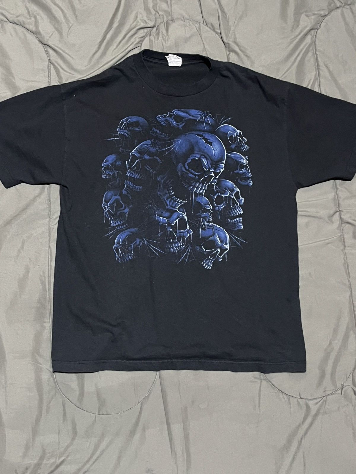Other Vintage Y2k Blue Skull Tee Size US XL / EU 56 / 4 - 1 Thumbnail