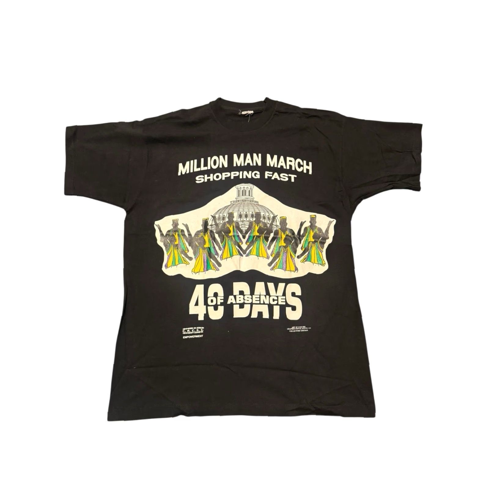 Fruit Of The Loom VINTAGE Million Man March 90's Graphic Shirt Limited Edition XL Rare African HTF Size US XL / EU 56 / 4 - 2 Thumbnail