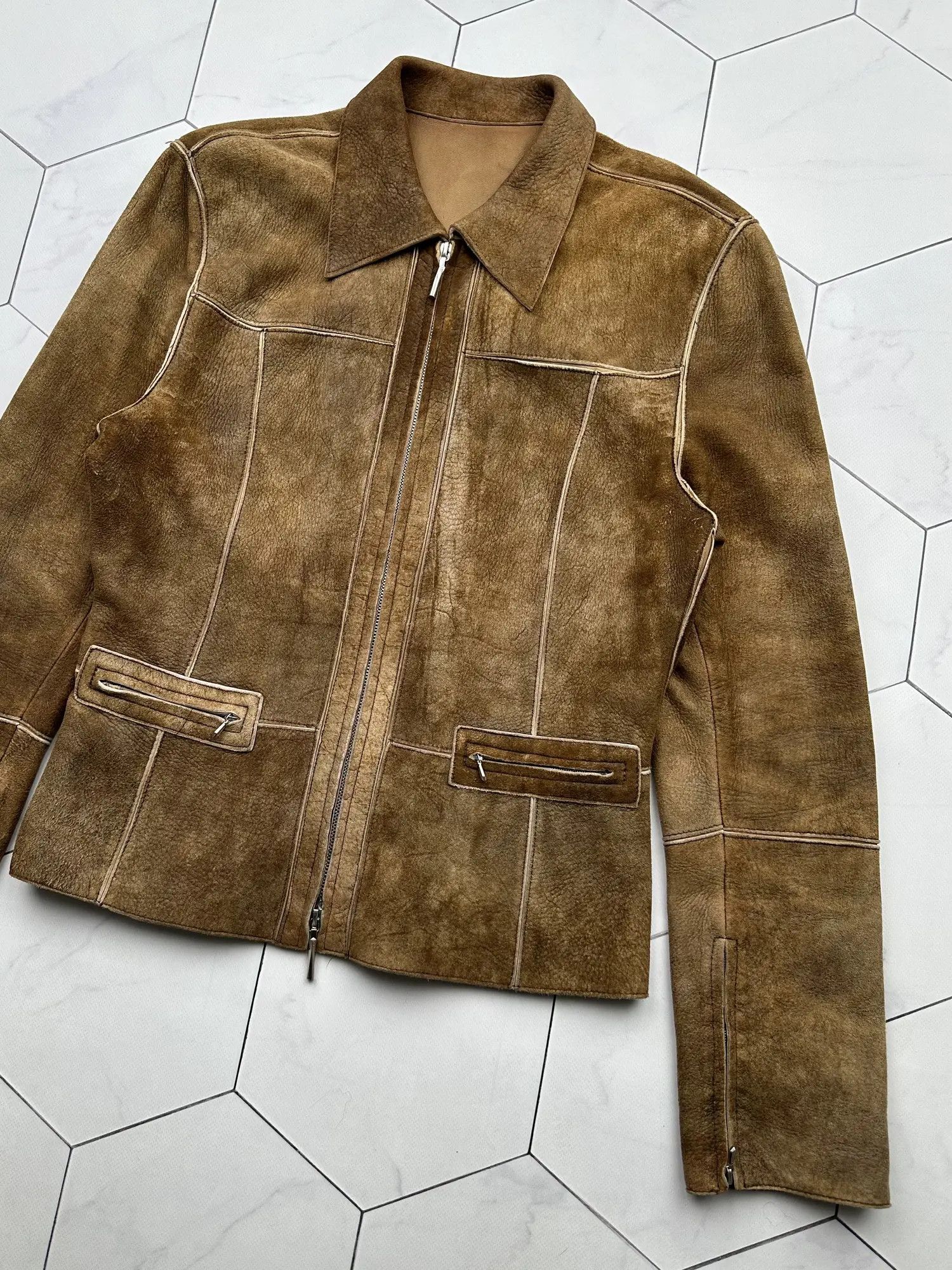Vintage Sylvie Schimmel Faded Lamb Leather Jacket Size S / US 4 / IT 40 - 3 Thumbnail