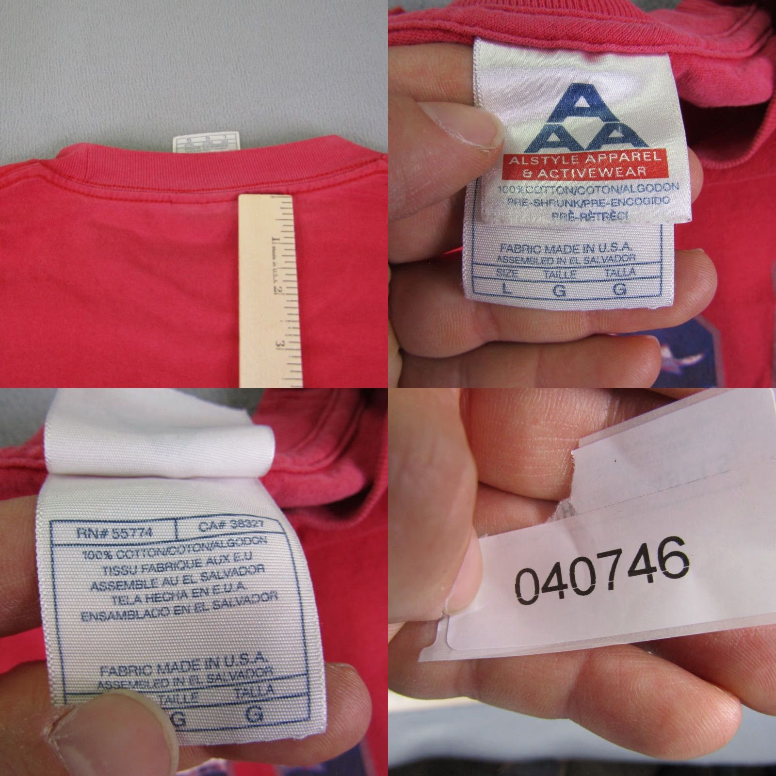 Vintage VINTAGE Alstyle USA Shirt Mens Large Red 2000s Y2K Patriotic Flag T-Shirt Short Sleeve Crew Neck Size US L / EU 52-54 / 3 - 8 Thumbnail