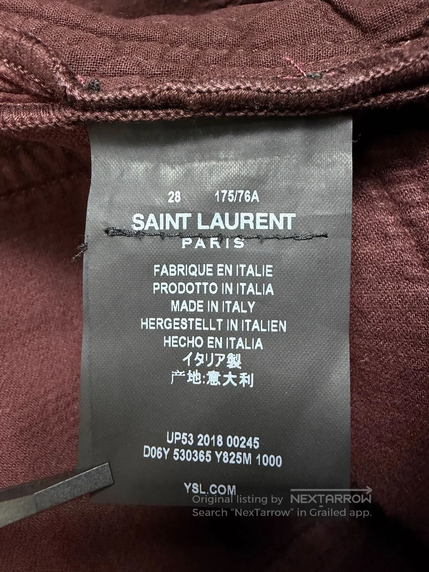 Saint Laurent Paris Saint Laurent Burgundy Corduroy Flared Jeans. Size 28" / US 6 / IT 42 - 4 Thumbnail