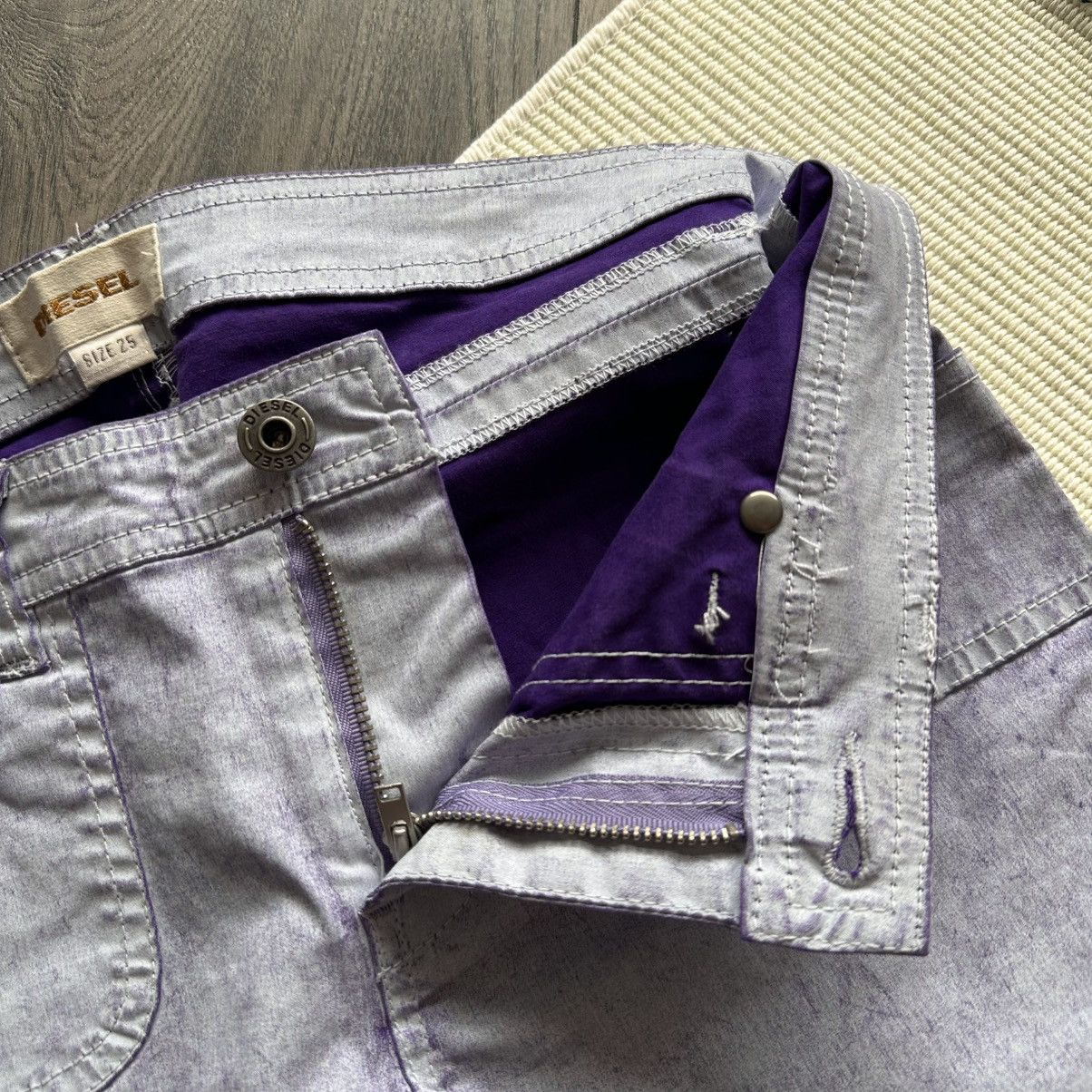 Diesel DIESEL Grey with Purple Slim Straight Fit Pants Size 25" / US 0 / IT 36 - 3 Thumbnail