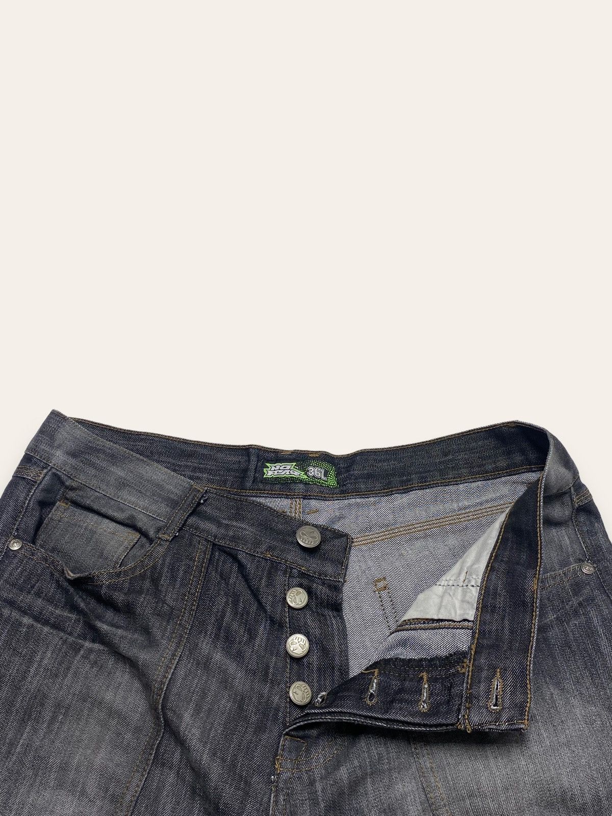 Jean Vintage NO FEAR Cargo Multi Pocket Denim Black Jeans Size US 36 / EU 52 - 6 Thumbnail