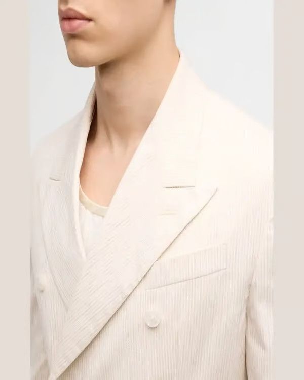 Amiri o1y0525 Blazer in Ivory Size US L / EU 52-54 / 3 - 2 Thumbnail