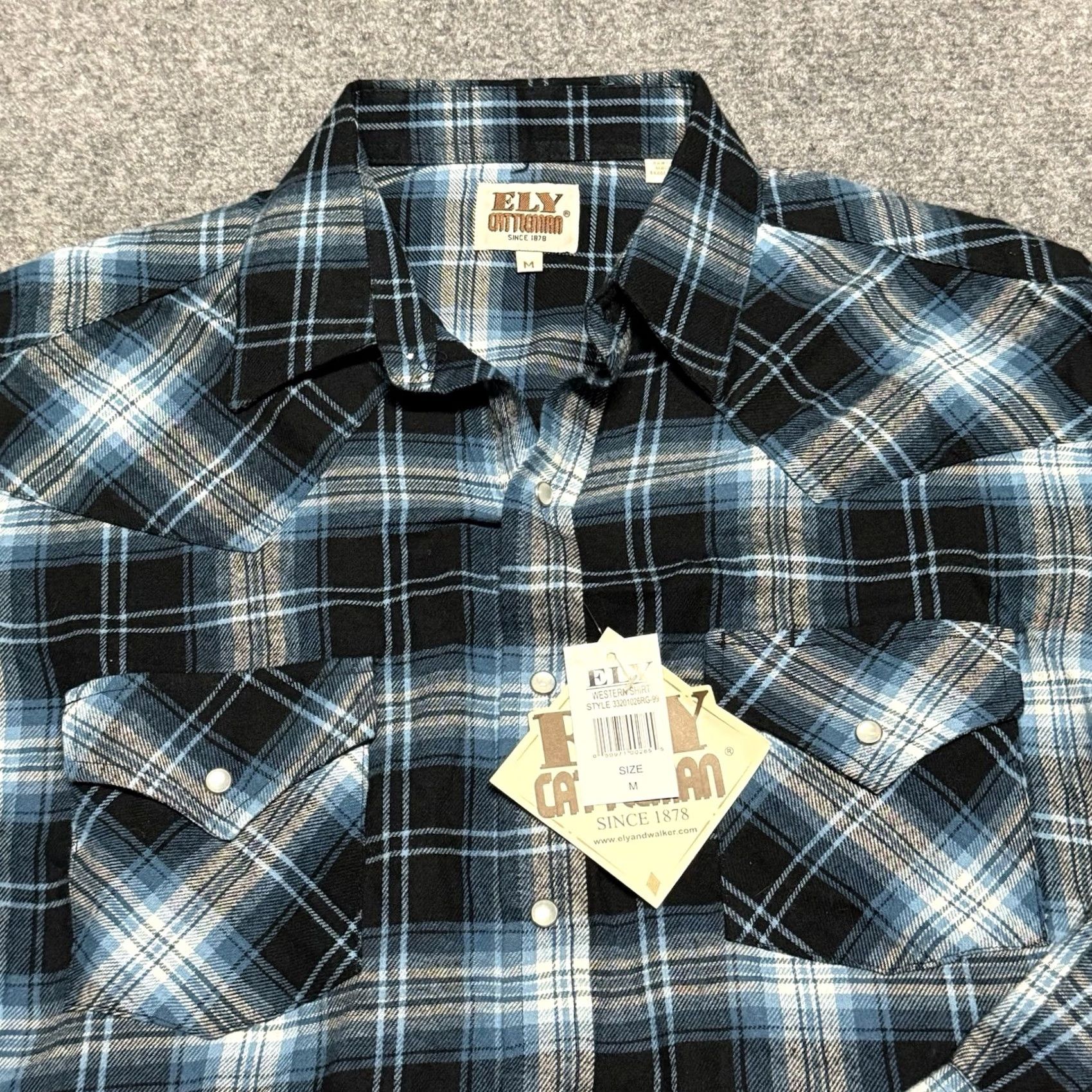 Vintage VINTAGE Ely Cattleman Shirt Mens M Blue Western Pearl Snap Cowboy Rodeo Long Sleeve NWT Size US M / EU 48-50 / 2 - 2 Thumbnail
