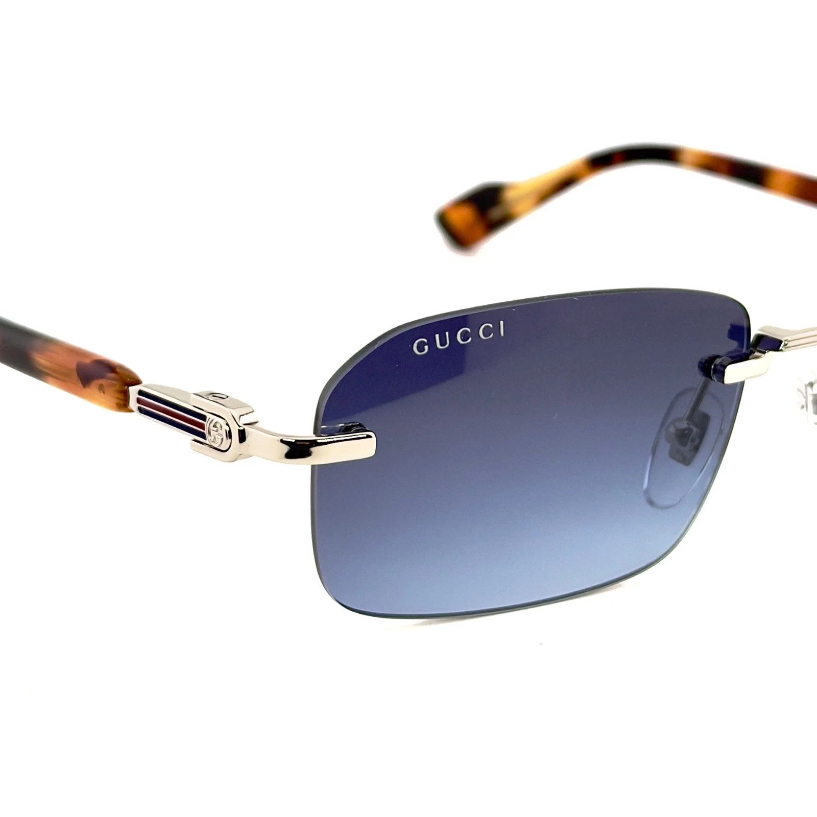 Gucci GUCCI GG1221S WEB Logo 1221 007 Narrow Unisex Sunglasses Size ONE SIZE - 8 Thumbnail