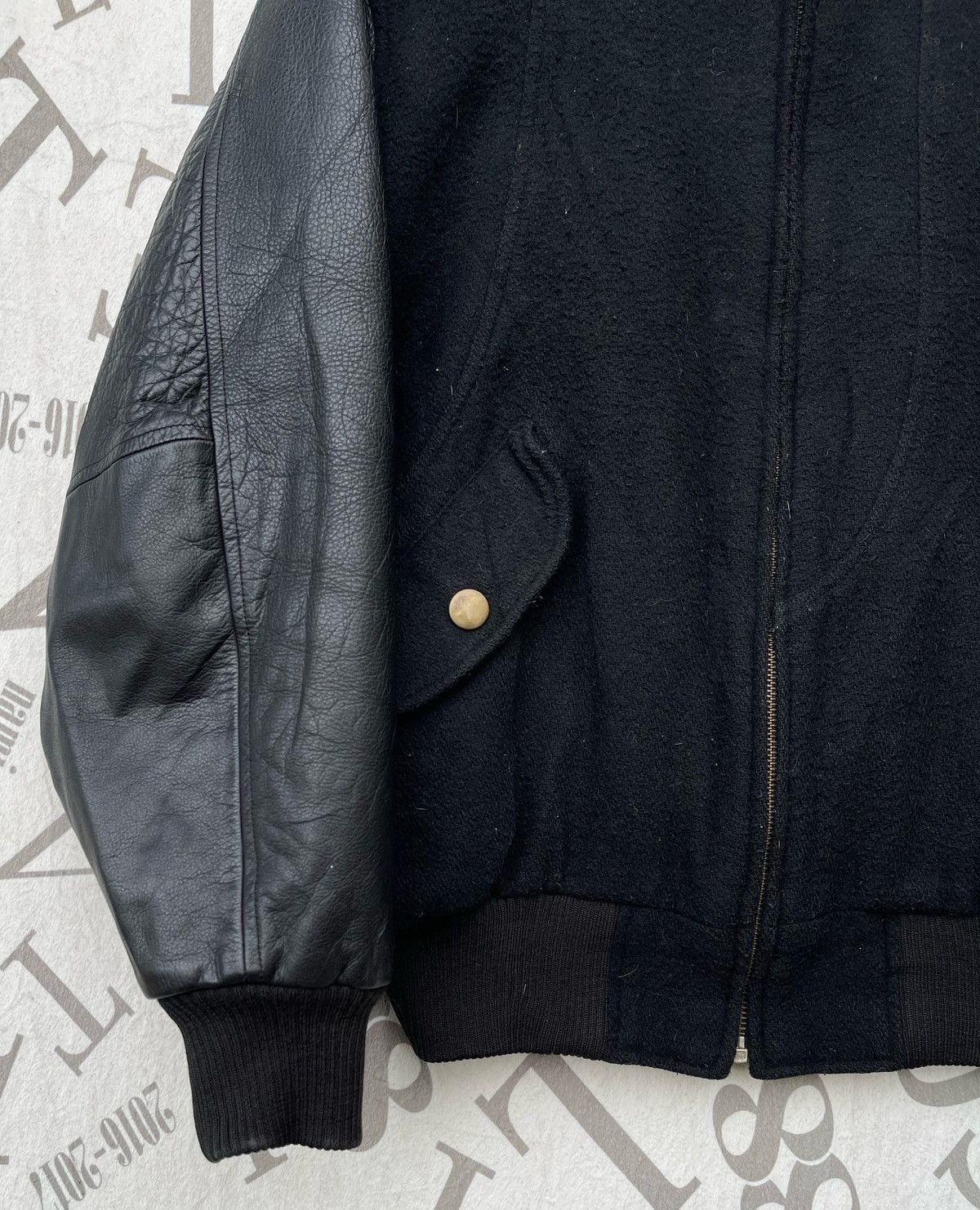 Issey Miyake 🔥Vintage 80's Steam Boat Japan Leather Sleeve Bomber Jacket Size US M / EU 48-50 / 2 - 11 Thumbnail