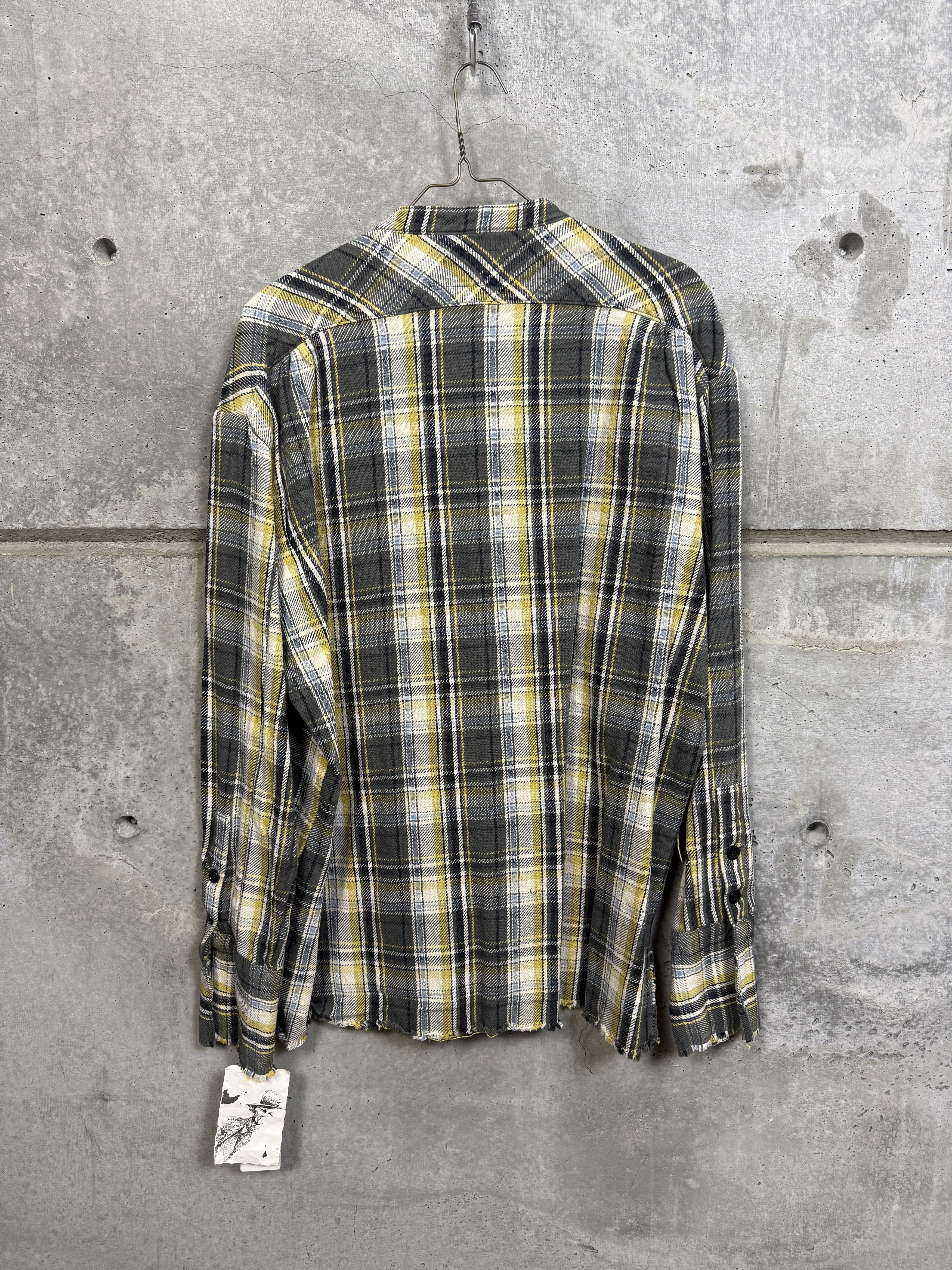 Greg Lauren $850 Greg Lauren Charcoal Plaid Studio Shirt Size US XL / EU 56 / 4 - 8 Thumbnail