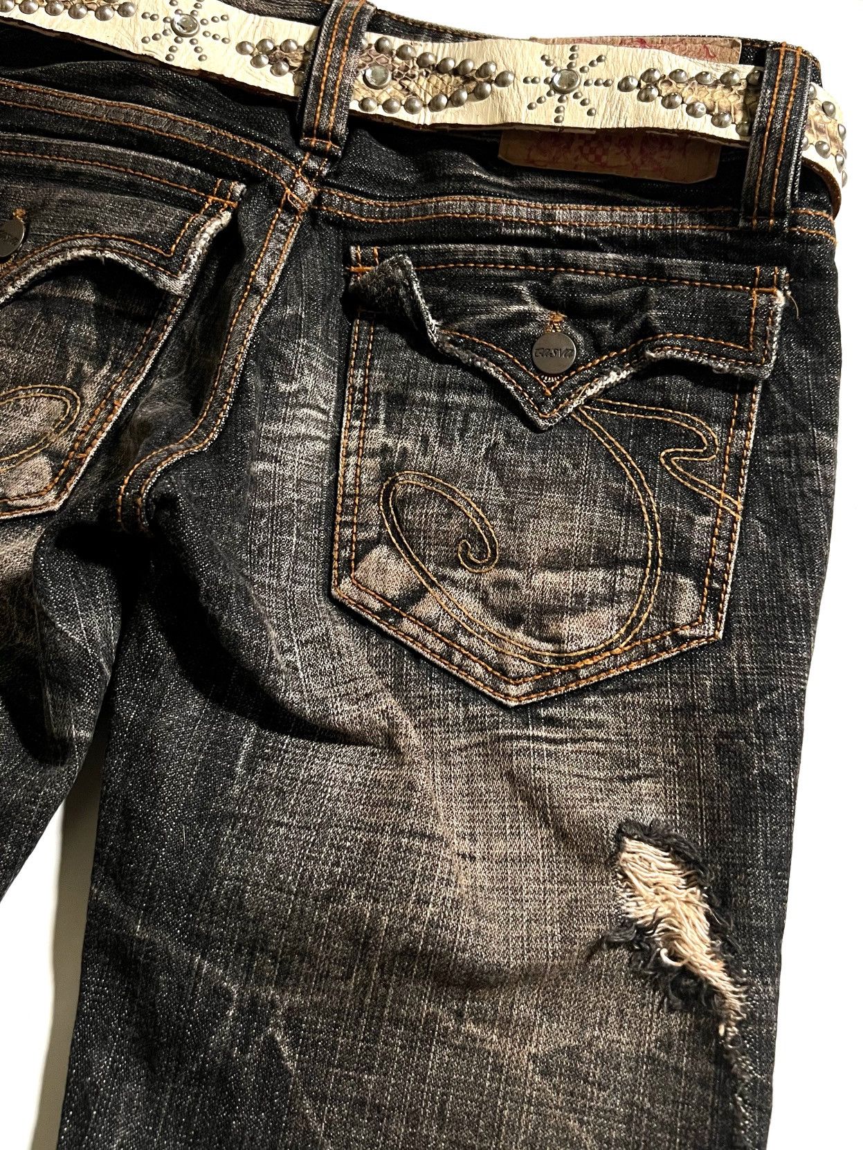 Japanese Brand Casva Distressed Flare Jeans Black Wash Y2K Japanese Brand Size US 32 / EU 48 - 14 Thumbnail