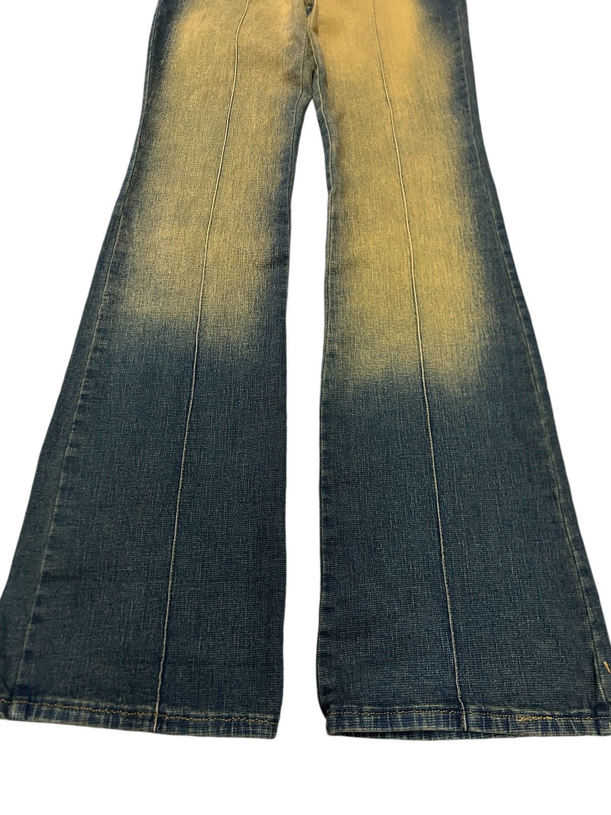 Designer Vintage Anchelli Paris Sun Faded Flared y2k Jeans Size US 27 - 3 Thumbnail