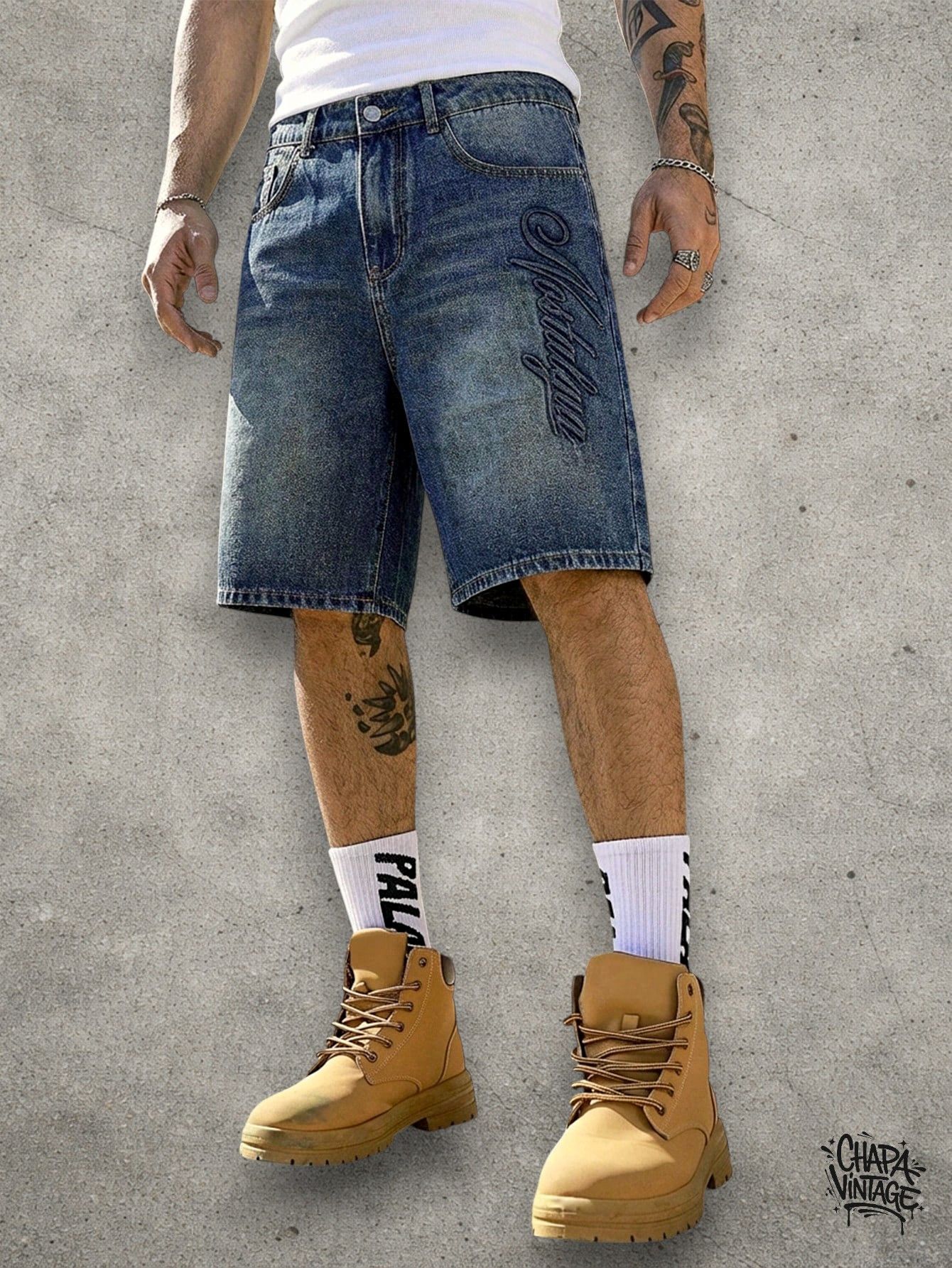 Japanese Brand Washed denim shorts Size US 32 / EU 48 - 4 Thumbnail