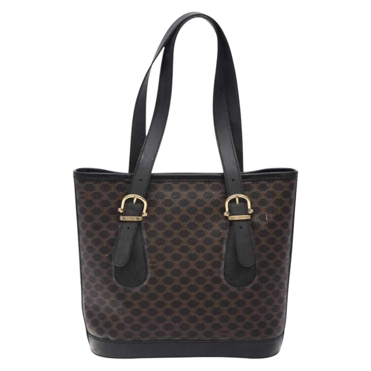 Celine CELINE Macadam Canvas Tote Bag Pvc Leather Black Gold Size ONE SIZE - 2 Thumbnail