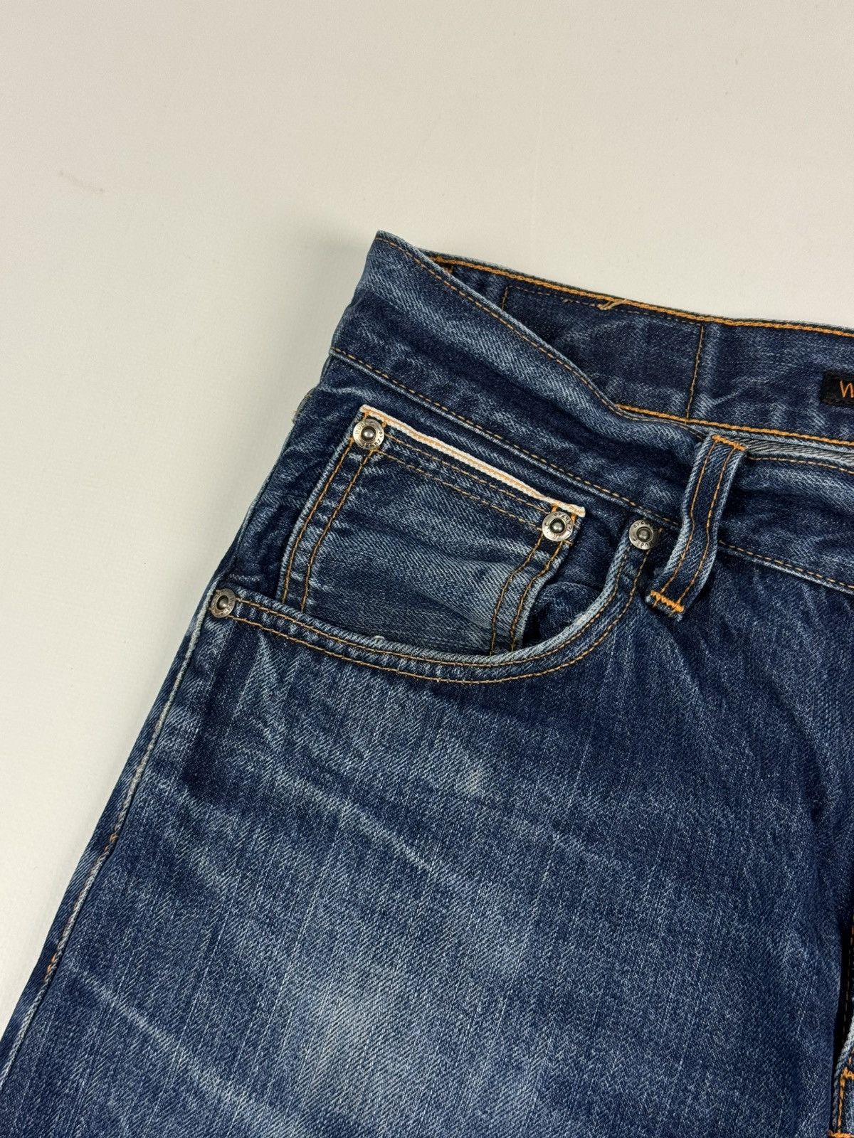Nudie Jeans Nudie Jeans Steady Eddie Washed Selvage Denim Jeans Pants Size US 30 / EU 46 - 6 Thumbnail