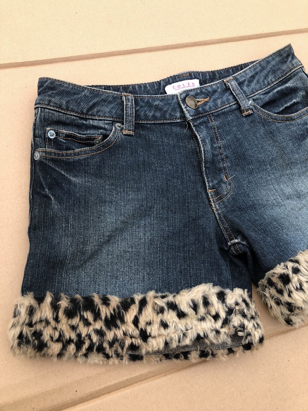 Vintage Colza Japanese Brand Y2k Leopard Fur Faux Sexy Hotpants Size 31" - 3 Thumbnail