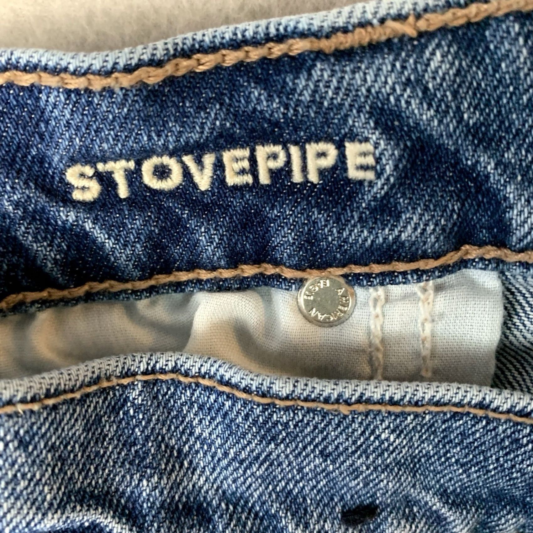 American Eagle Outfitters VINTAGE American Eagle Jeans Womens 12 Blue StovePipe Baggy Wide Leg Western Cowgirl Y2K Size 34" / US 12 / IT 48 - 4 Thumbnail