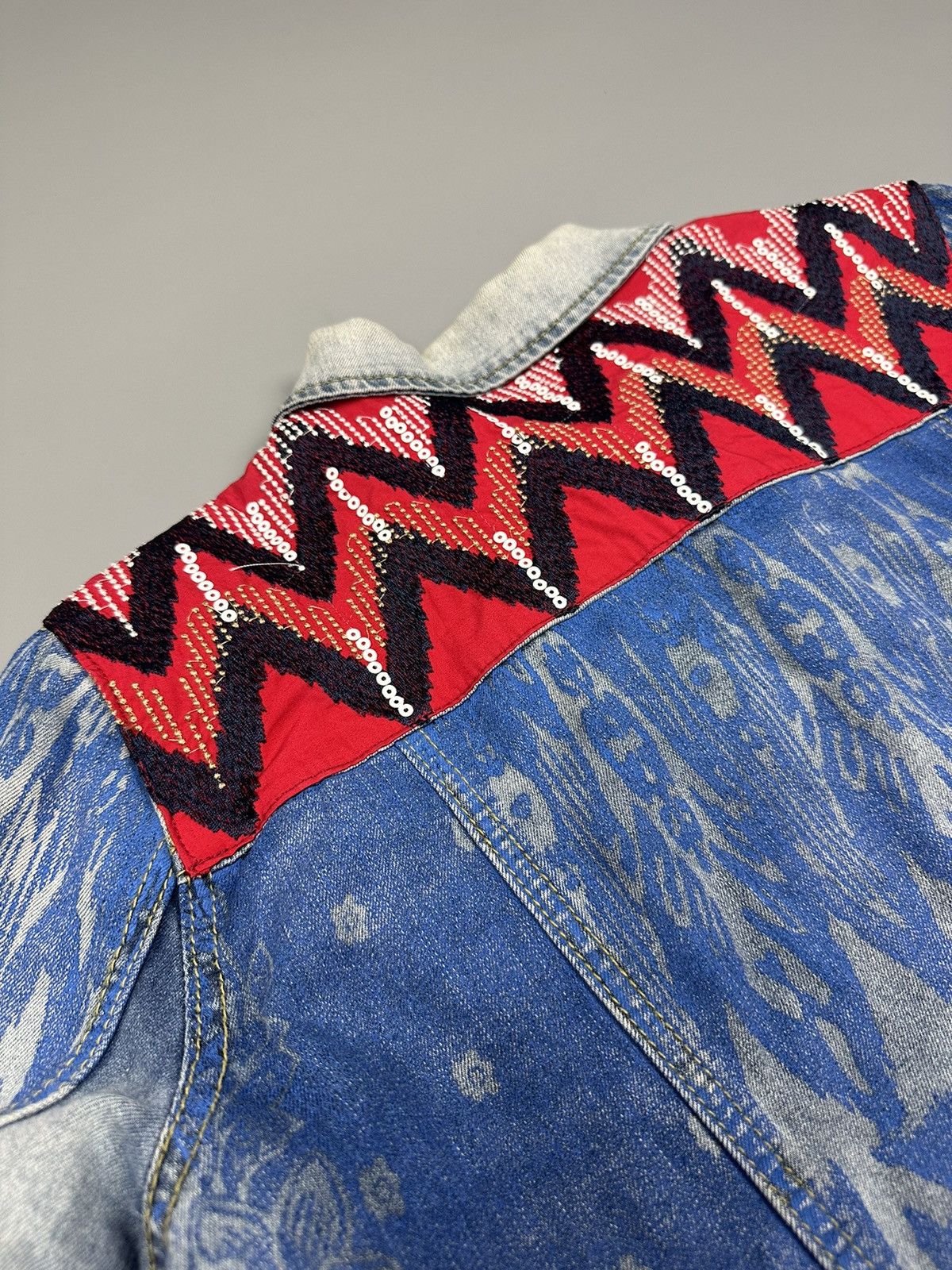 Desigual × Japanese Brand Desigual Native Shashiko Denim Jacket Size US M / EU 48-50 / 2 - 6 Thumbnail
