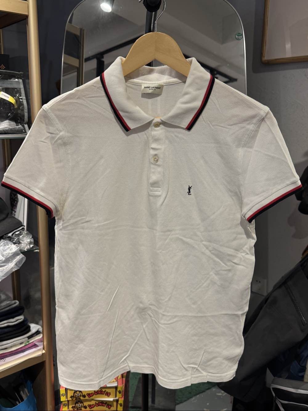 Saint Laurent Paris Saint Laurent Embroidered Logo Polo Shirt Size M Size US M / EU 48-50 / 2 - 1 Thumbnail