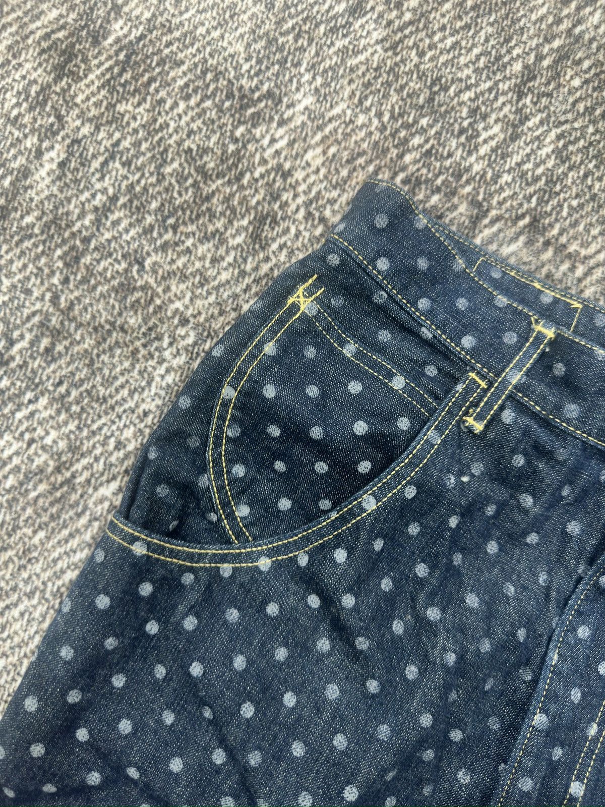 If Six Was Nine × Kapital × Kapital Kountry Polkadot Cropped Denim Pant By Kapital Size US 29 - 4 Thumbnail