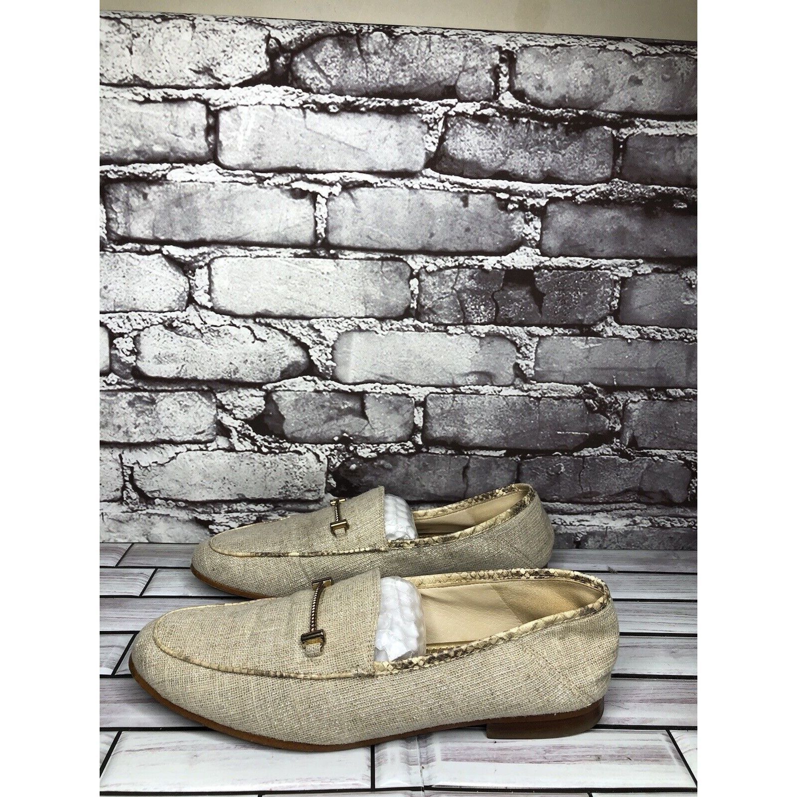 Sam Edelman Sam Edelman Lior Beige Leather Horsebit Almond Toe Slip On F Size US 9 / IT 39 - 14 Thumbnail