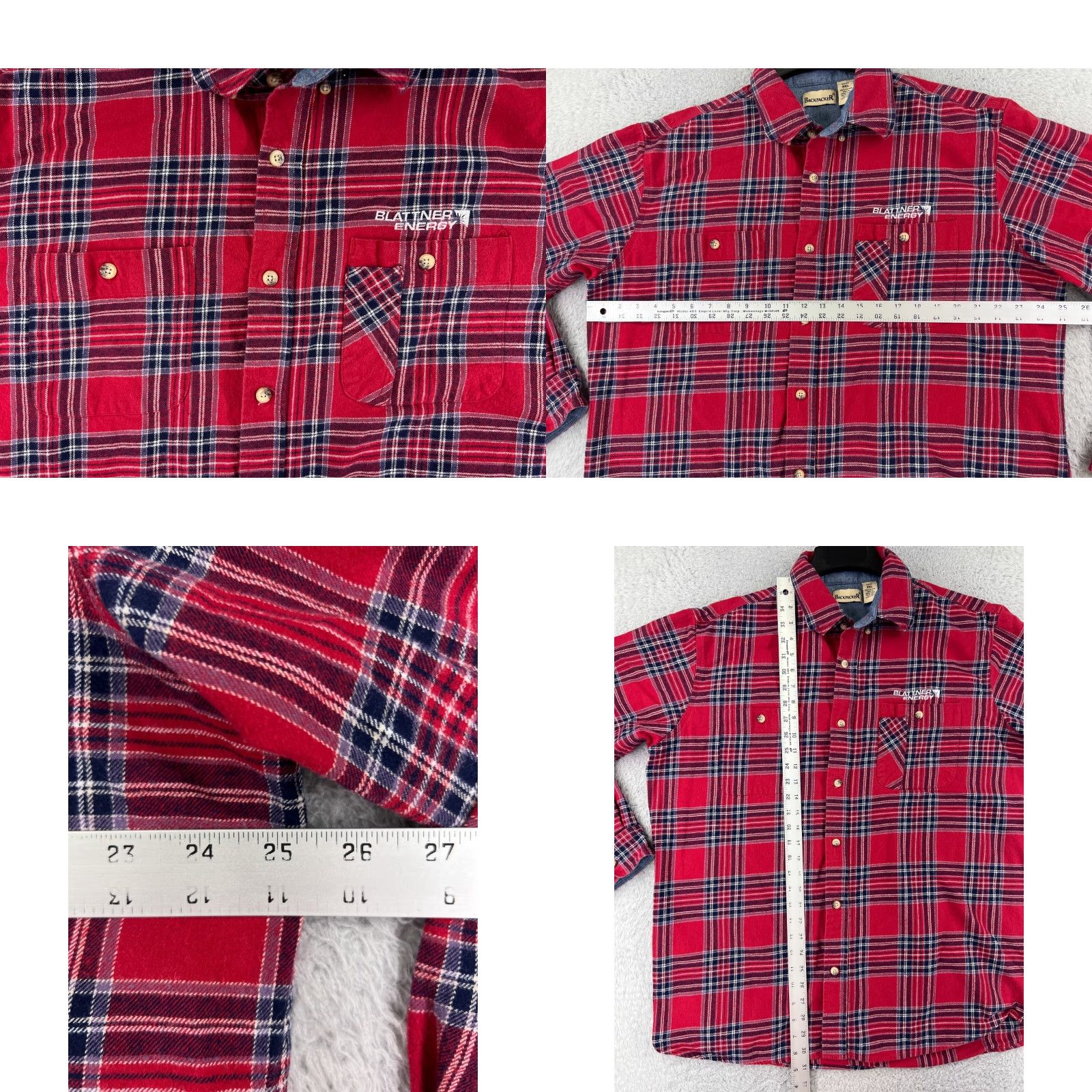 Vintage VINTAGE Backpacker Shirt Mens 2XL Red Plaid Flannel 100% Cotton Pockets Button Up Size US XXL / EU 58 / 5 - 8 Thumbnail