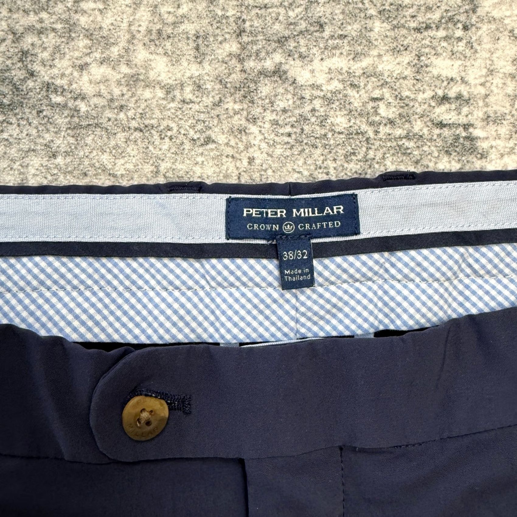 Peter Millar Peter Millar Crown Crafted Pants Mens 38x32 Blue Nylon Spandex Golf Chino Straight Front Pocket Regular Size Type Size US 38 / EU 54 - 3 Thumbnail
