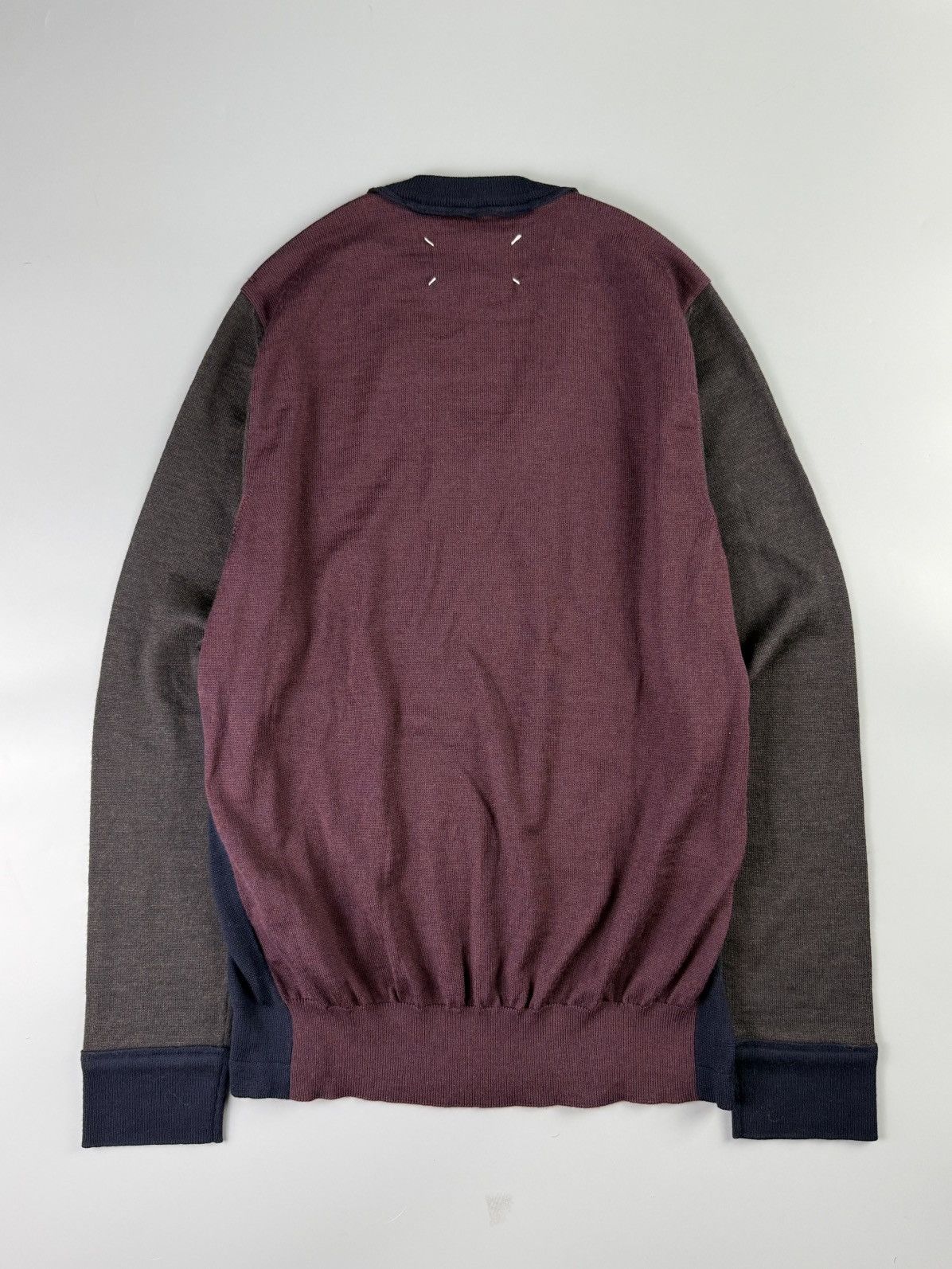 Maison Margiela Maison Margiela - A/W15 - Tricolor V-neck Knit Sweater Size US S / EU 44-46 / 1 - 2 Thumbnail