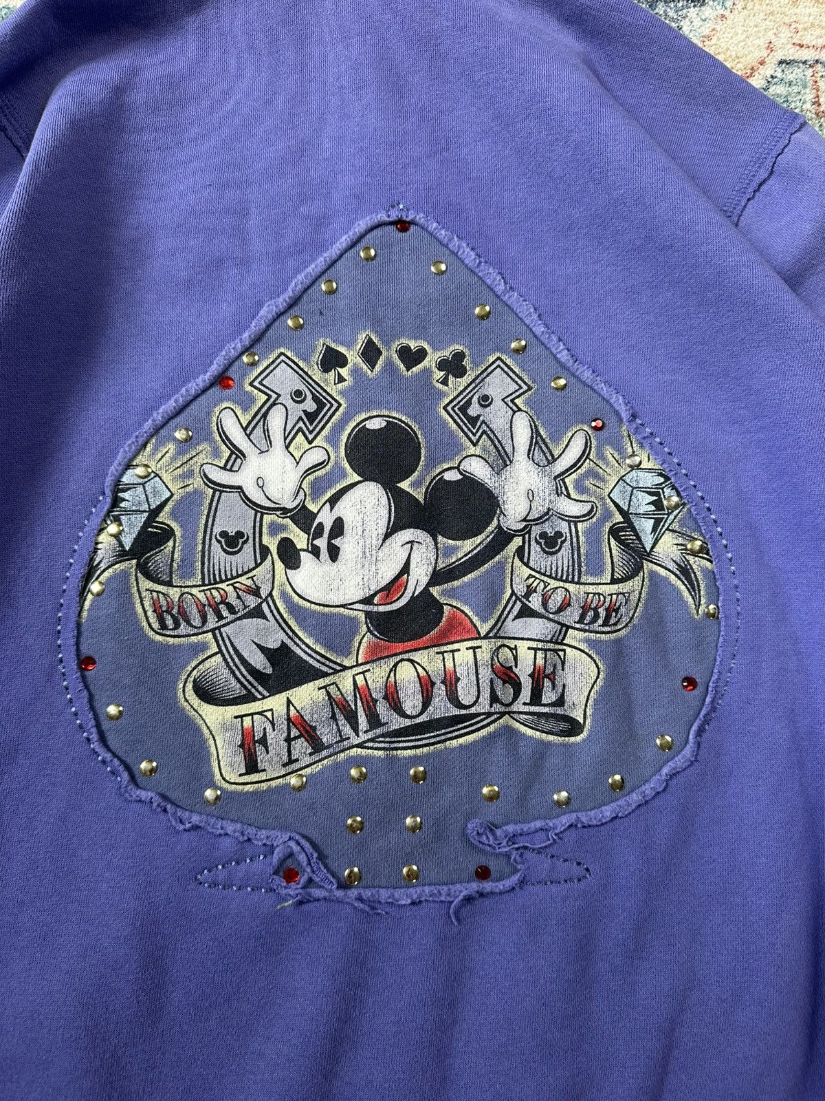 Disney × Vintage Vintage Disney Mickey Mouse Y2K Bedazzled Zip-up Hoodie Size M / US 6-8 / IT 42-44 - 8 Thumbnail