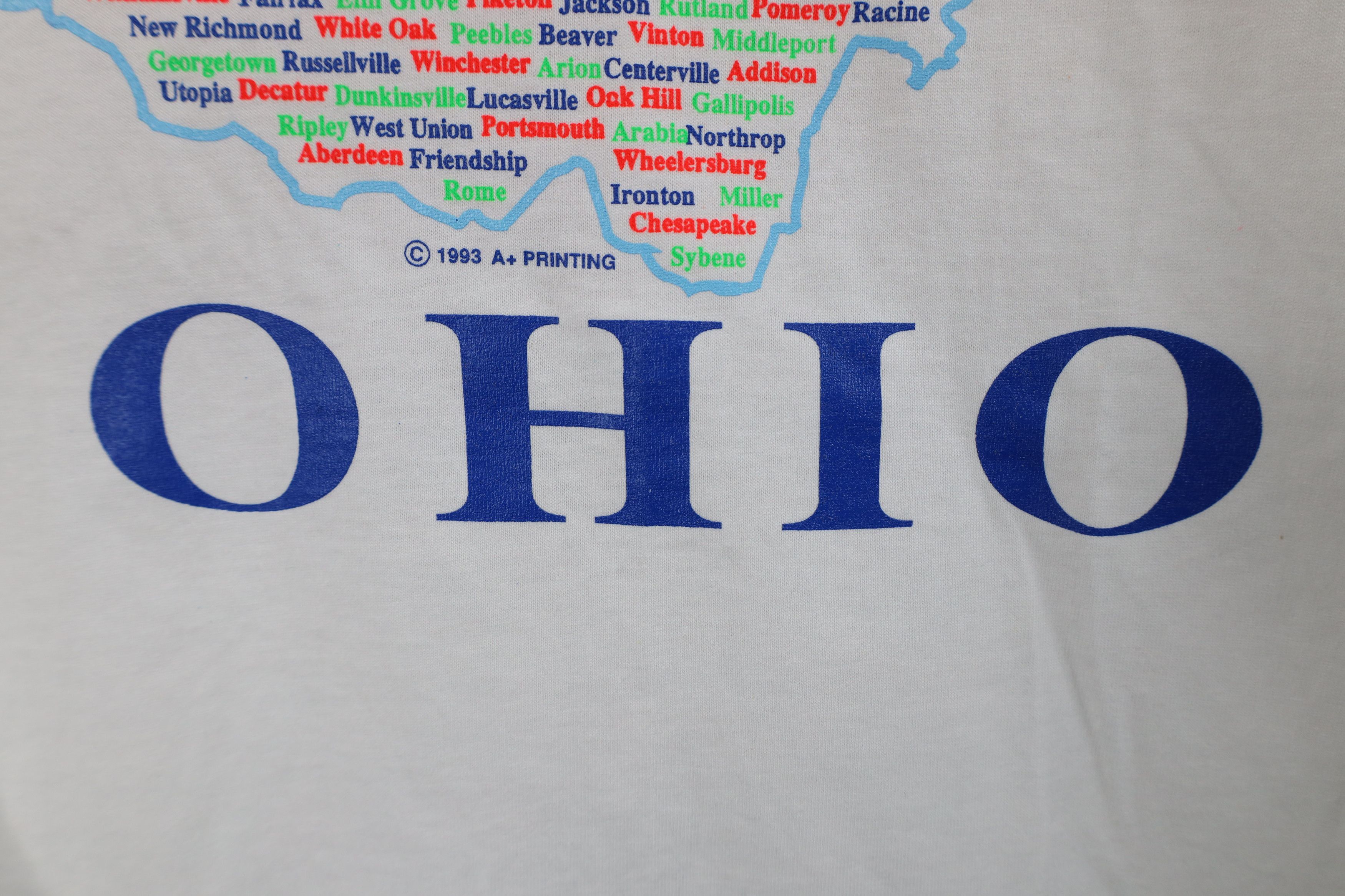 Vintage Deadstock Vintage 90s Ohio City Short Sleeve T-Shirt White Size US XL / EU 56 / 4 - 9 Thumbnail