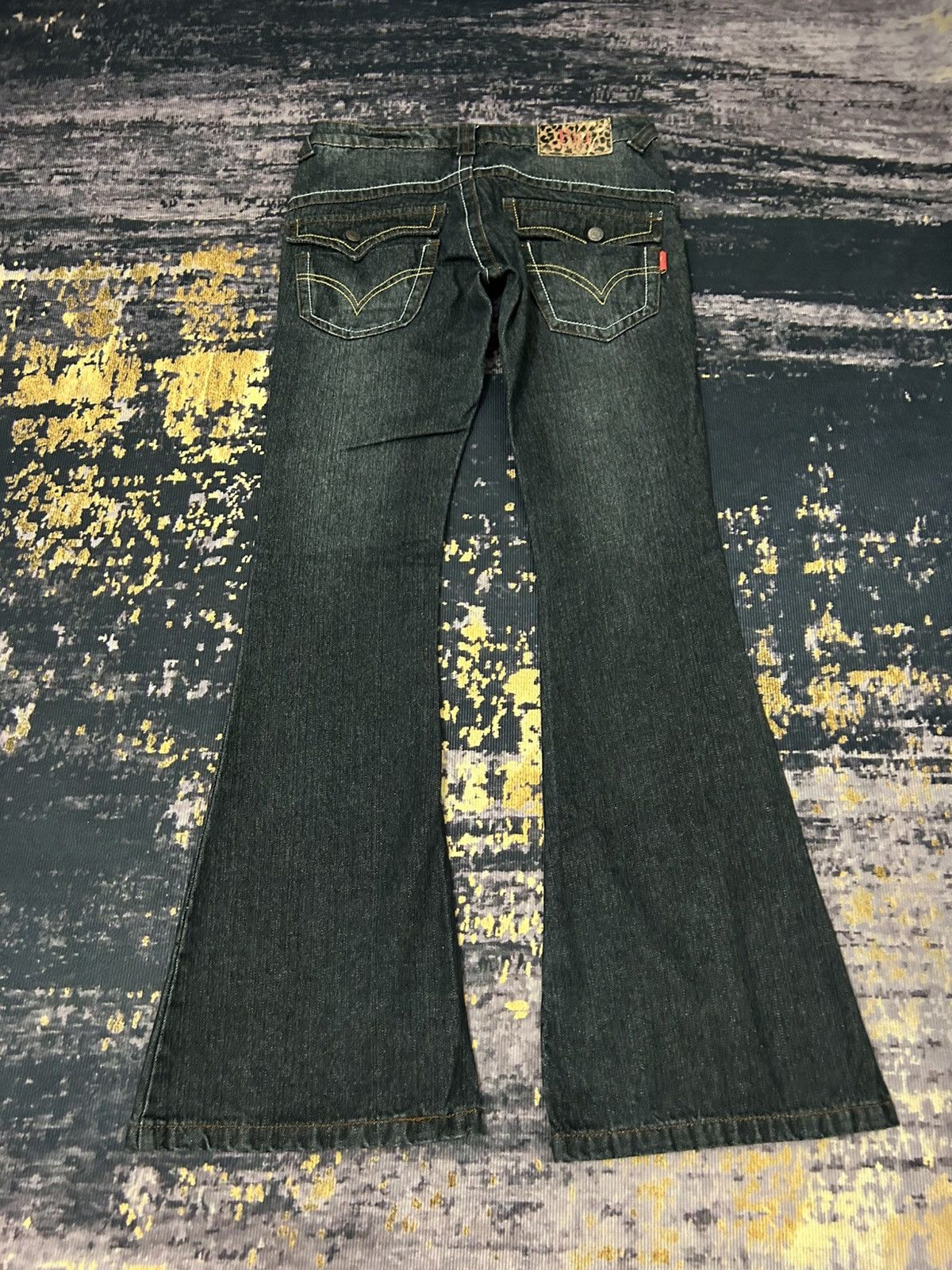 Tornado Mart Vintage PANTOMIME Clau Mark Flare Jeans Size 29" - 5 Thumbnail