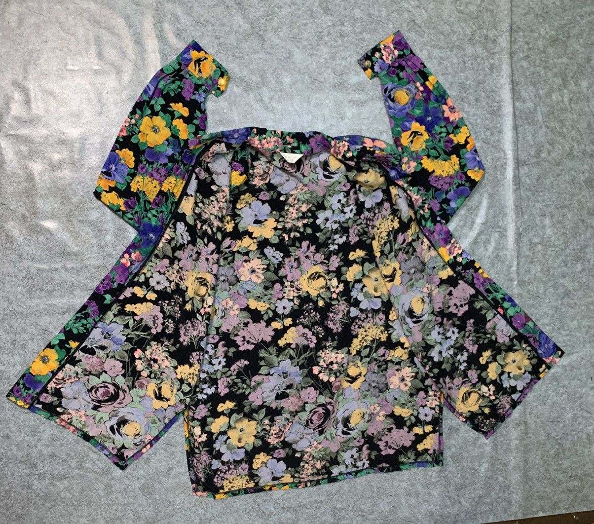 Sara Lanzi Rare Design Vintage Sara Jane Floral Button-Down Blouse Size L / US 10 / IT 46 - 3 Thumbnail