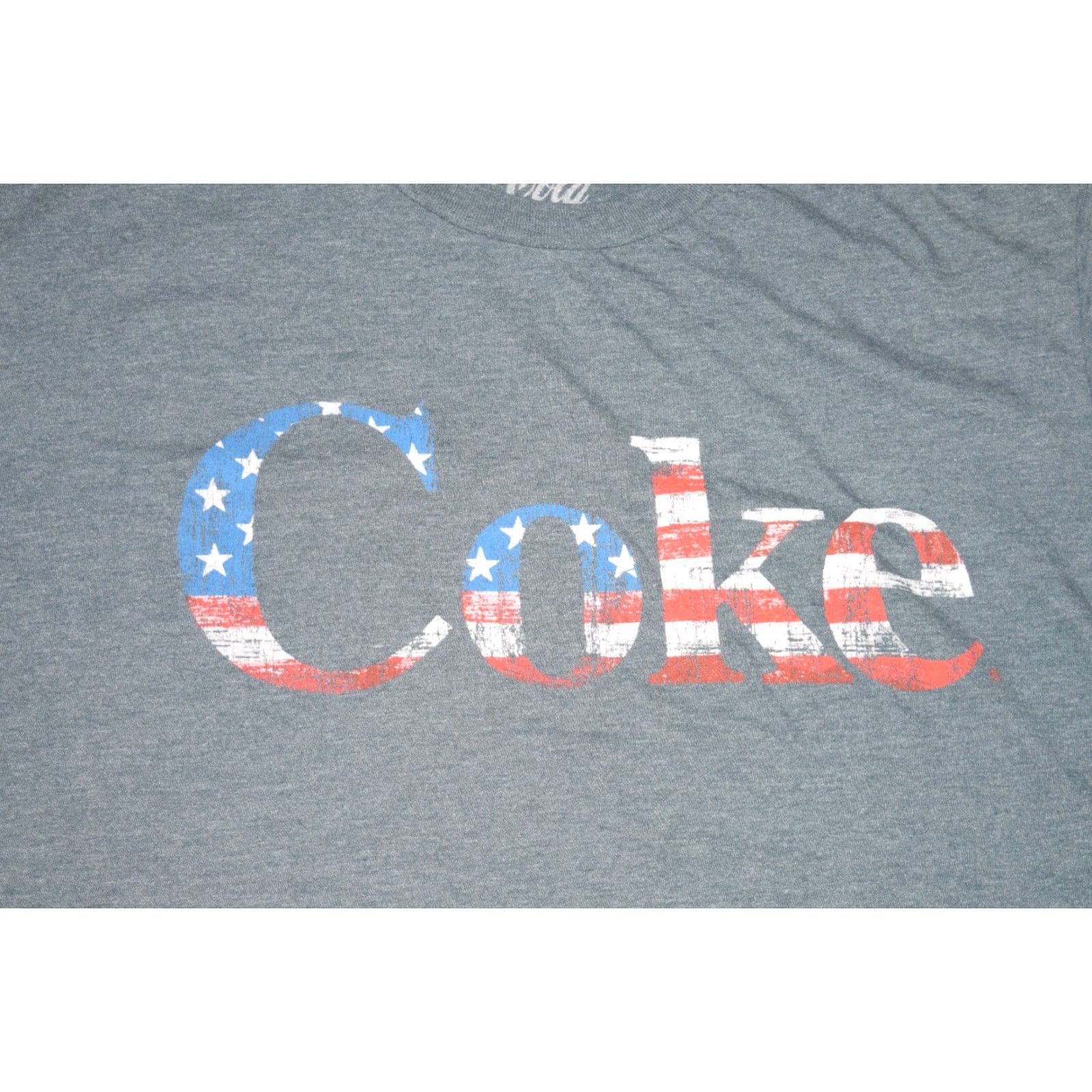 Vintage Coca-Cola Coke MENS American Flag MENS Vintage Retro BLUE T-SHIRT 50/50 MED M Size US M / EU 48-50 / 2 - 2 Thumbnail