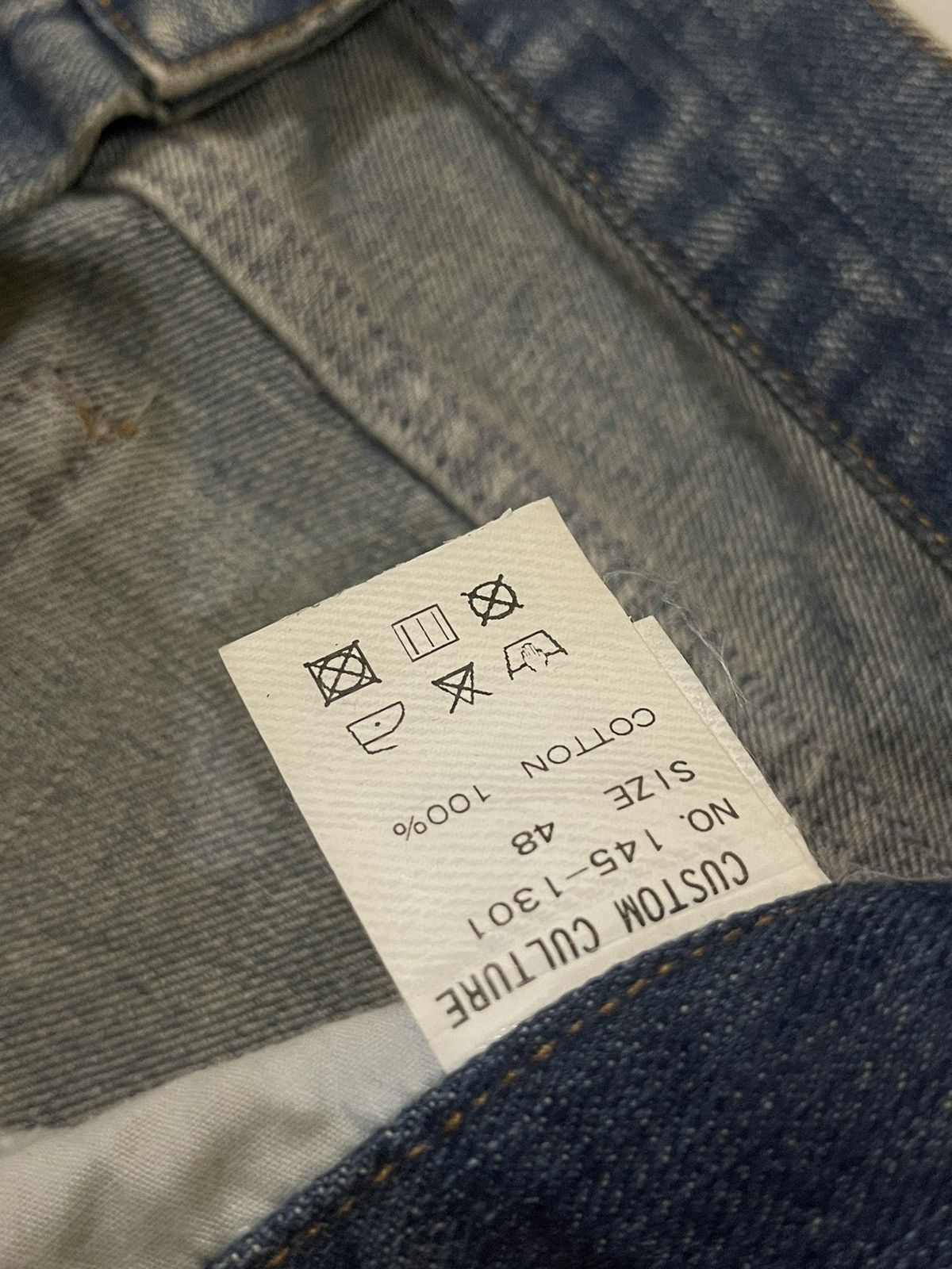 Japanese Brand Custom Culture Damage Repaired Straight Denim DAIRIKU Styled Size US 33 - 8 Thumbnail