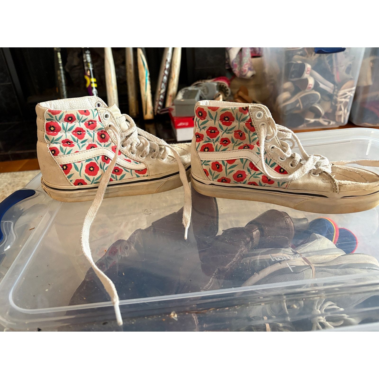 Banana Republic Vans Sk8 Hi Floral High Top Sneakers Womens 5.5 Mens 4 Size US 5.5 / IT 35.5 - 3 Thumbnail