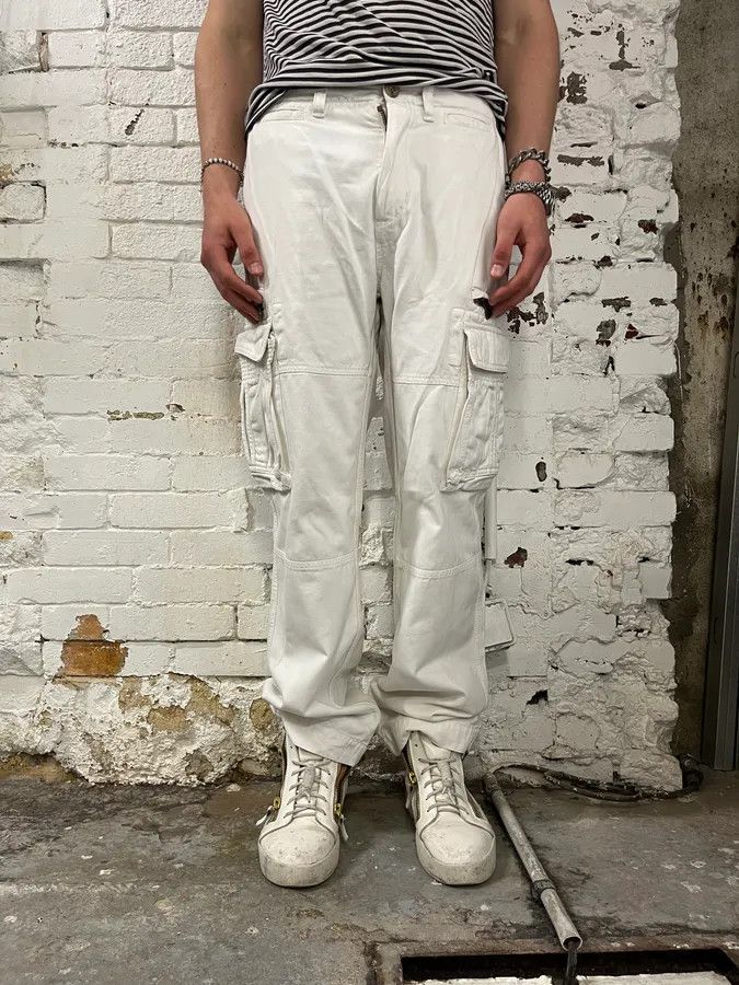 Dolce & Gabbana 2000s Dolce & Gabbana White Cotton Cargo Pants Size US 30 / EU 46 - 2 Thumbnail