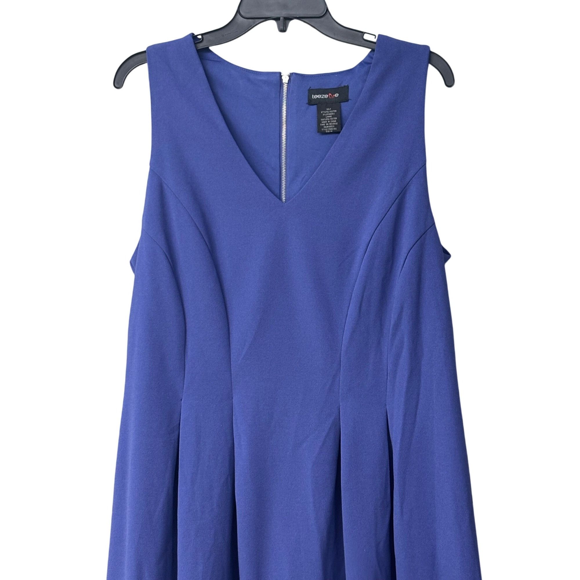 Other Teeze Me Juniors' Plus Double V-Neck Fit & Flare Dress, Coba Size XL / US 12-14 / IT 48-50 - 5 Thumbnail