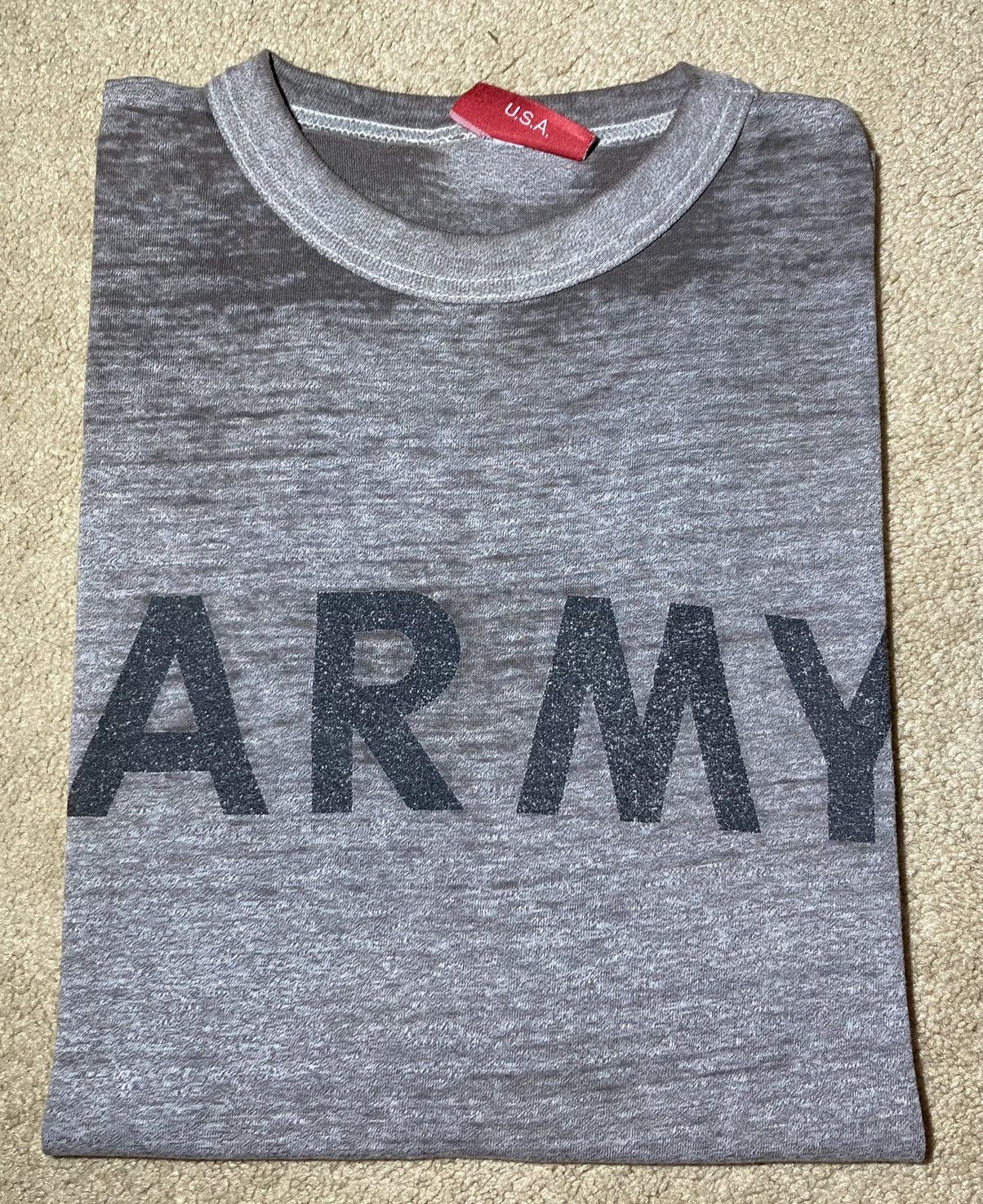 image of 1995 Supreme Army Tee Military Vintage 90's OG Navy Box Logo in Grey, Men's (Size Large)
