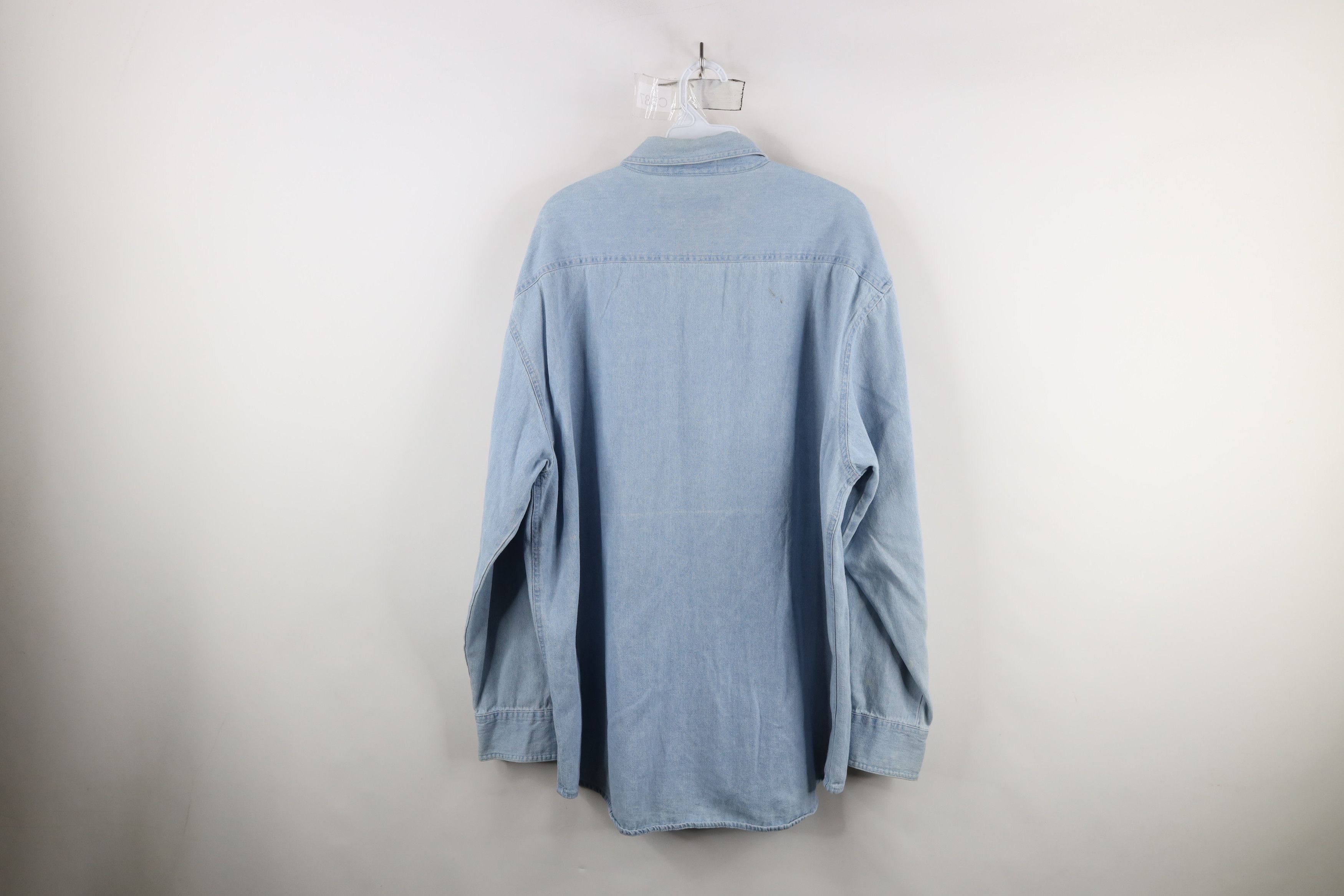 Vintage Vintage 90s Streetwear Alaska Denim Jean Button Down Shirt Size US L / EU 52-54 / 3 - 11 Thumbnail