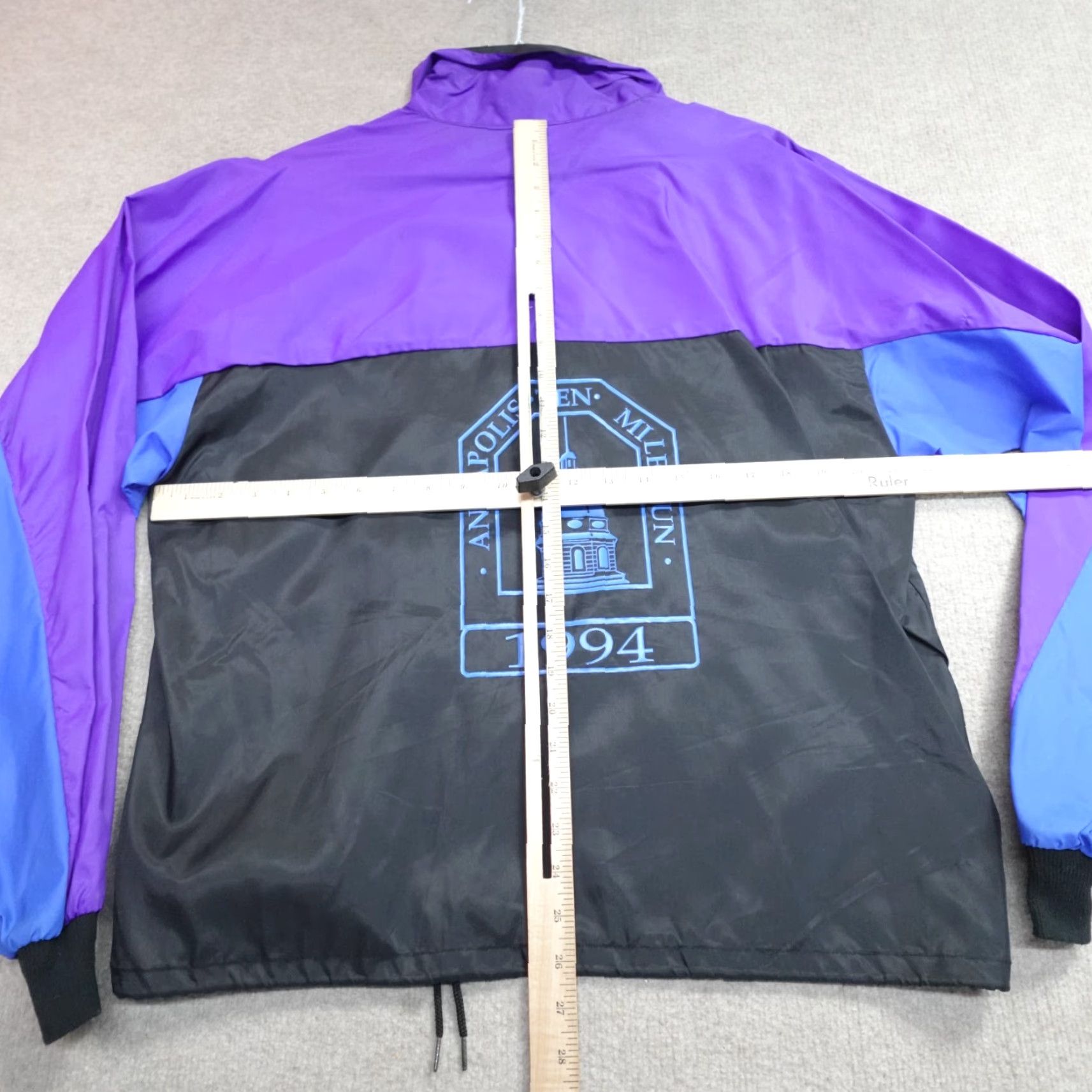 Vintage VINTAGE Annapolis 10 Mile Run Jacket L Windbreaker Full Zip Blue Black Purple Mens Size US L / EU 52-54 / 3 - 6 Thumbnail