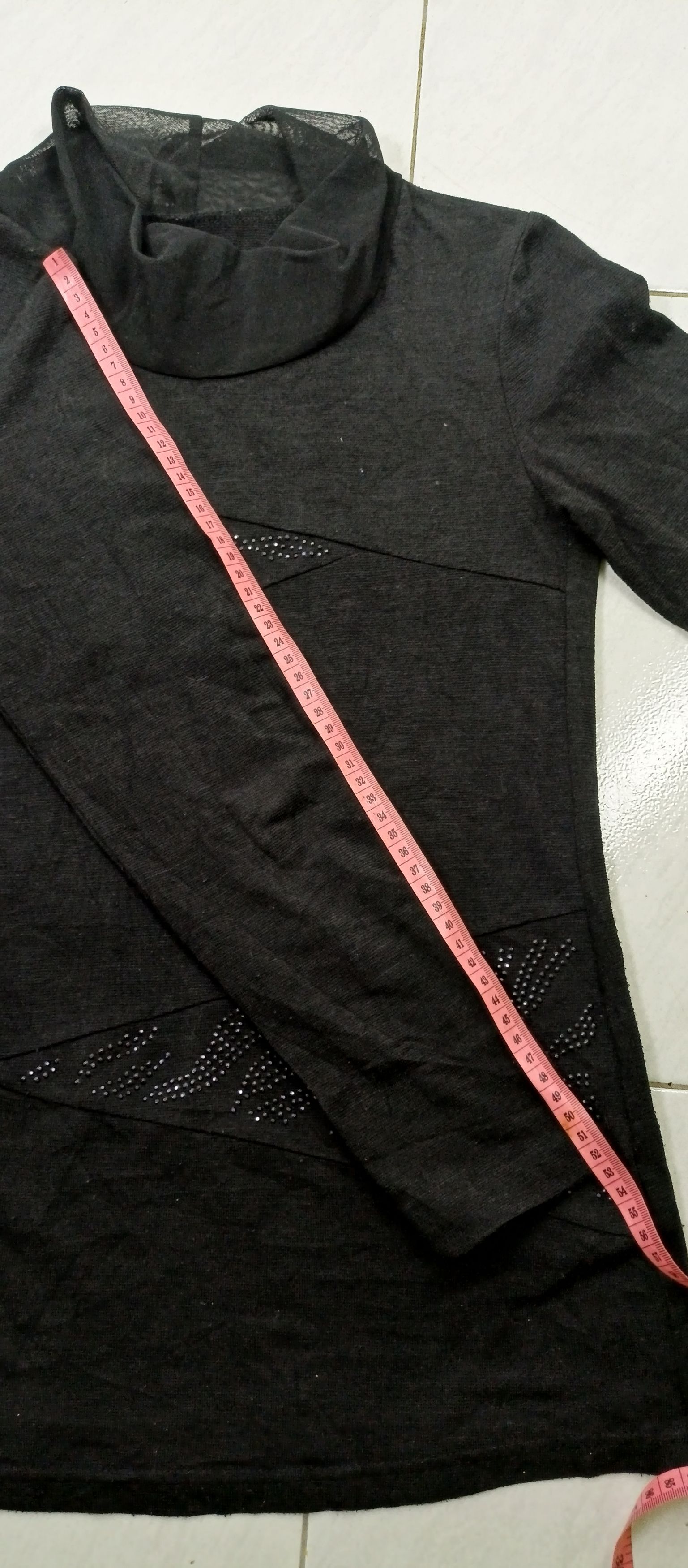 Designer × Japanese Brand Eclair by Hui Women's Rhinestone Long Sleeve Tshirt Size M / US 6-8 / IT 42-44 - 6 Thumbnail