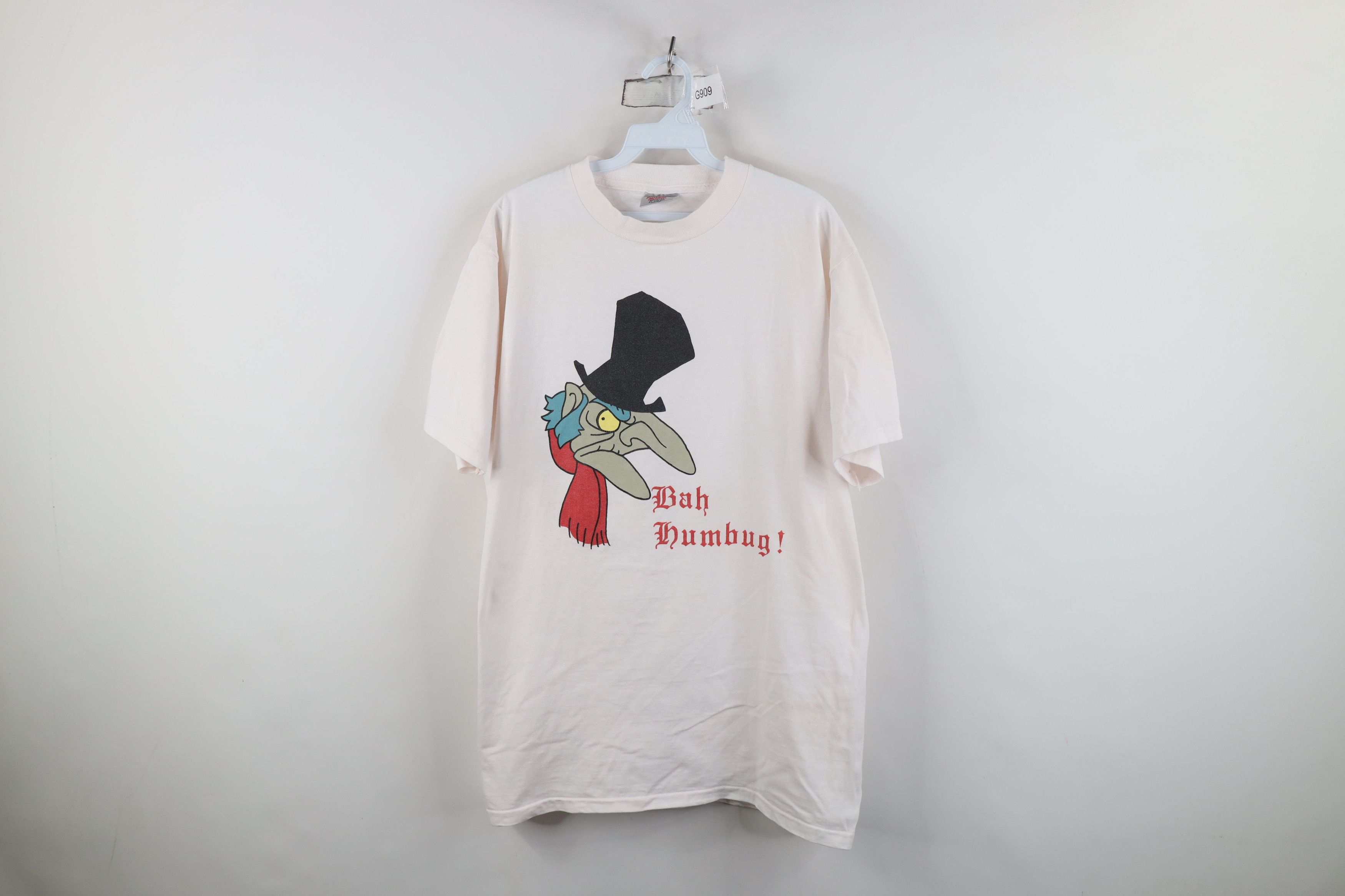 Vintage Vintage 90s Bah Humbug Short Sleeve T-Shirt Cotton USA Size US XL / EU 56 / 4 - 1 Thumbnail