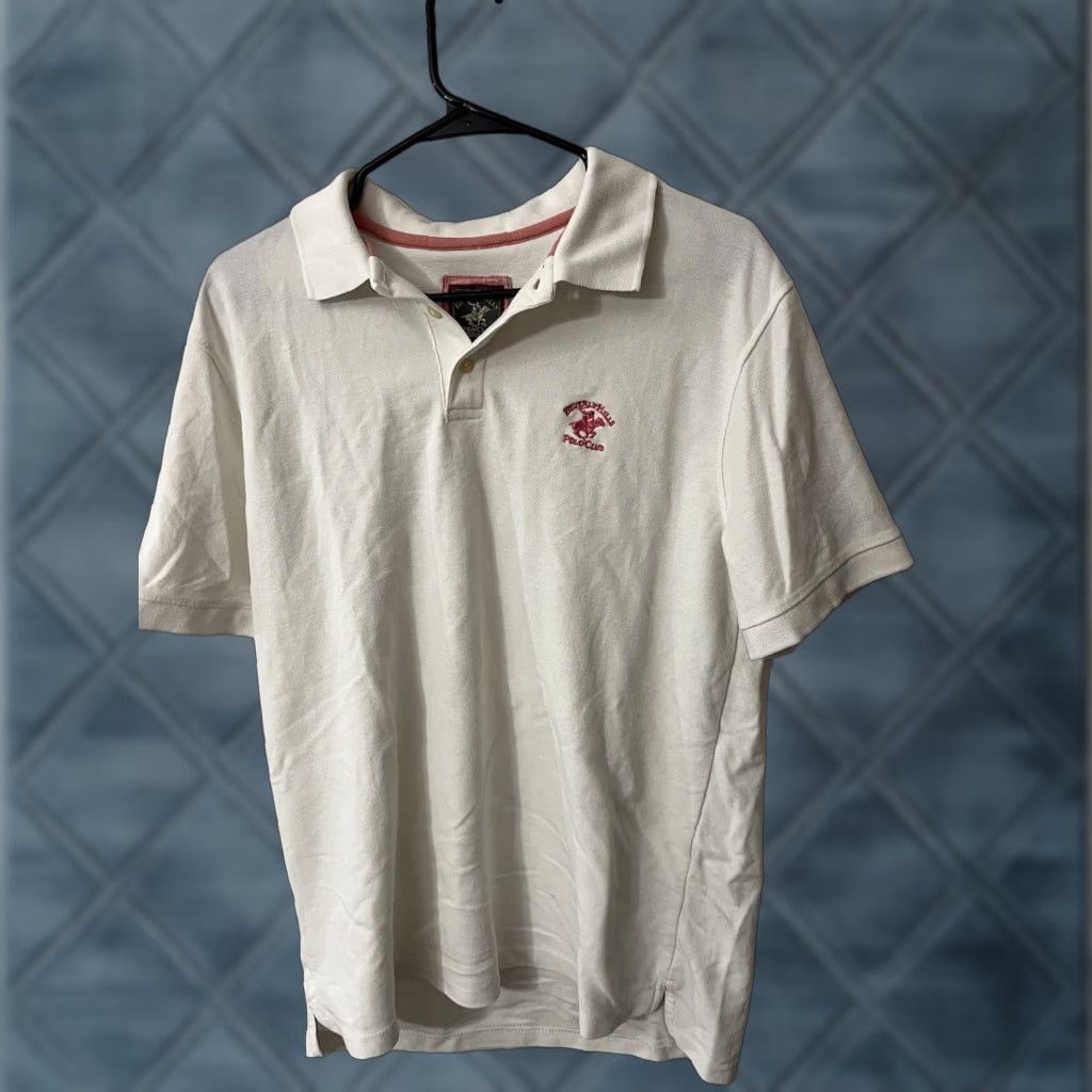 Beverly Hills Polo Club Beverly Hills Polo Club Shirt Men Large White Solid Short Sleeve Colar Polo Size US L / EU 52-54 / 3 - 1 Thumbnail