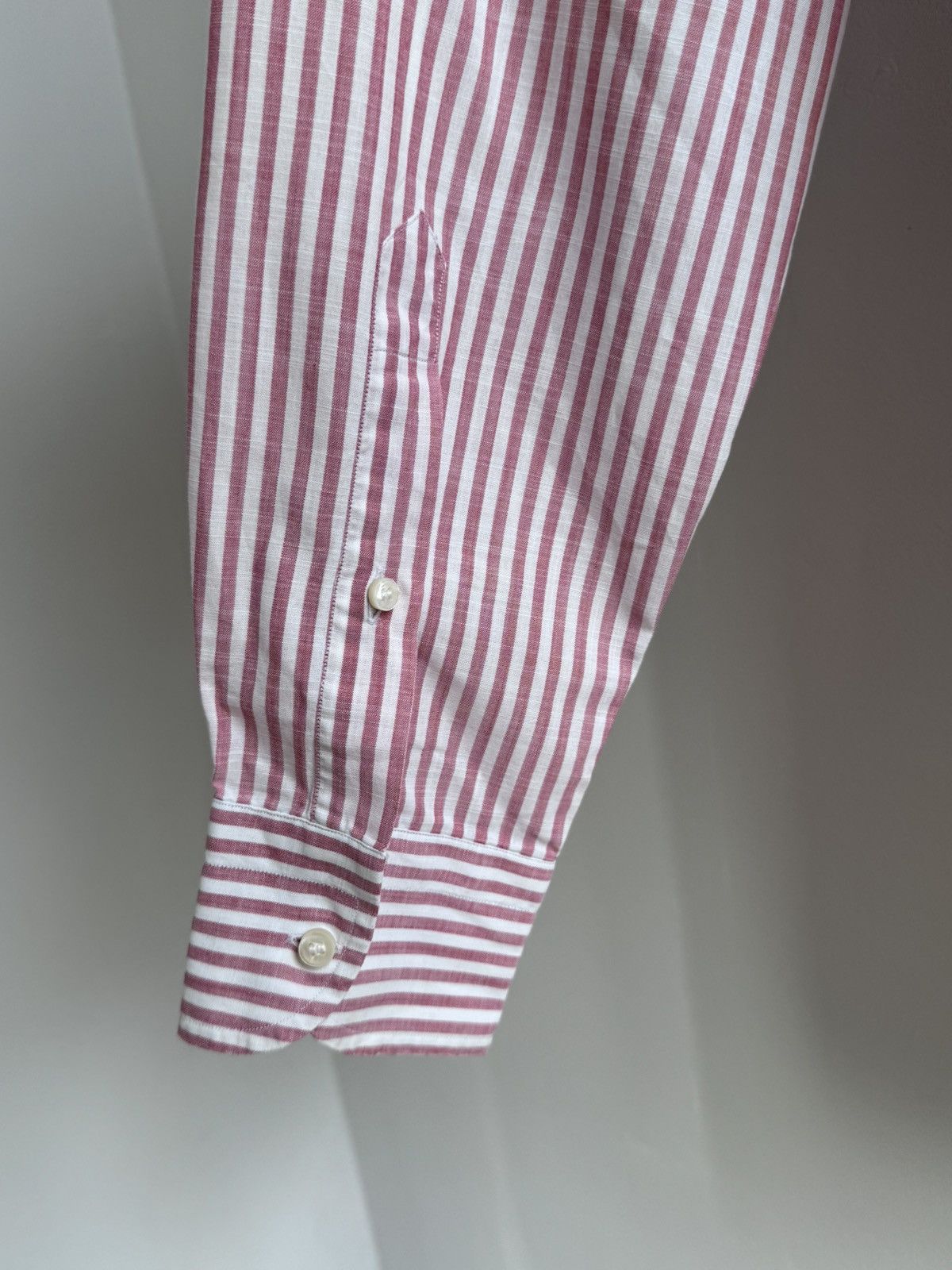 Loro Piana Loro Piana Striped Cotton Button Up Shirt Long Sleeve Pink Size US XXL / EU 58 / 5 - 14 Thumbnail