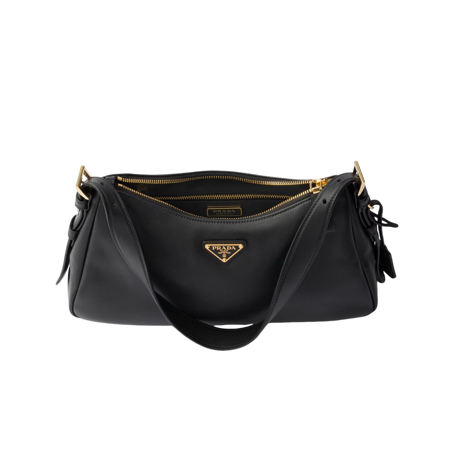 Prada PRADA Aimee Medium $3200 Black Leather Shoulder Bag New And Size ONE SIZE - 4 Thumbnail