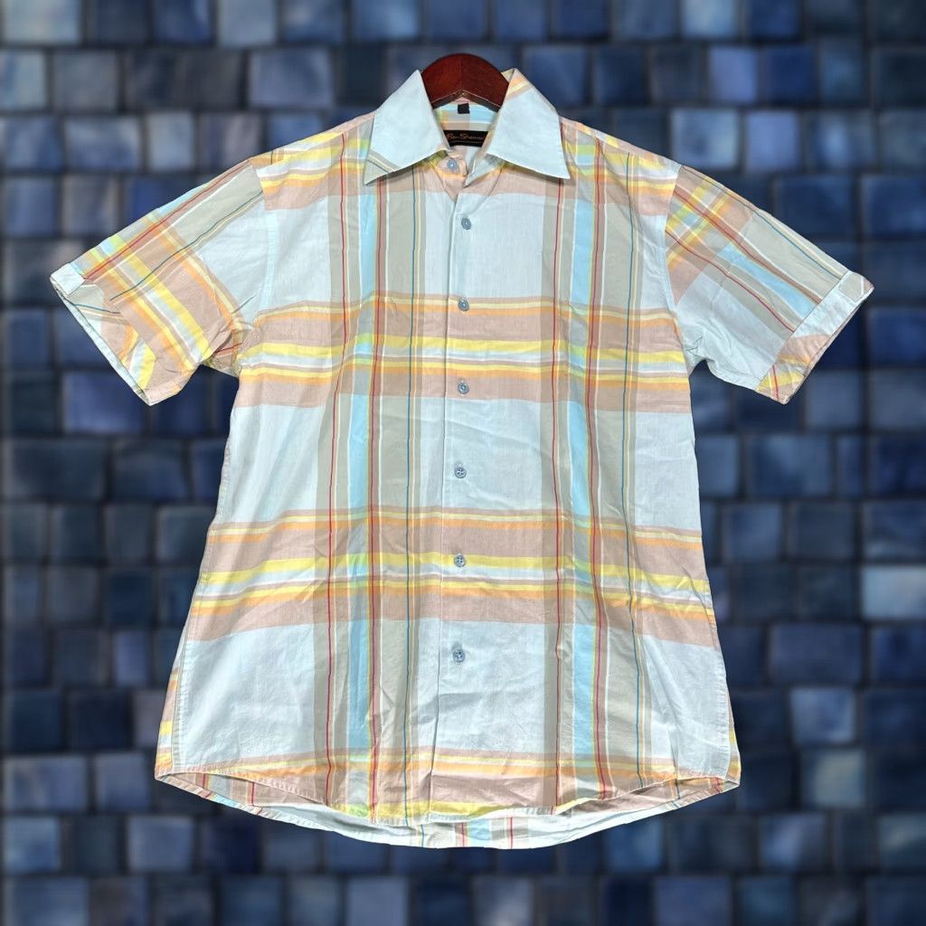 Ben Sherman Ben Sherman Shirt Mens Small Button-Up Short Sleeve Blue Plaid Cotton Size US S / EU 44-46 / 1 - 1 Thumbnail