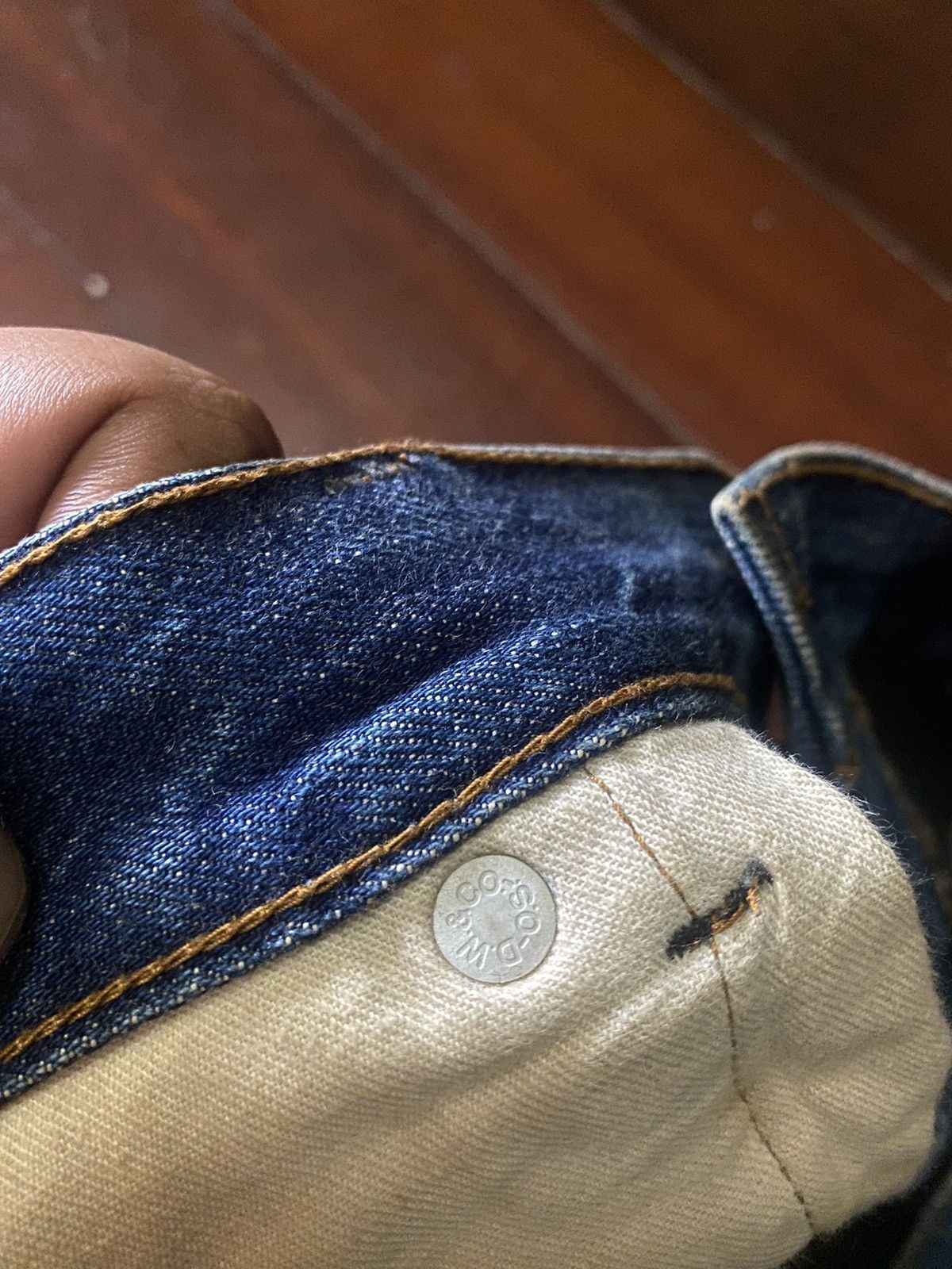 Japanese Brand FIRE 🔥 Warehouse DOUBBLE WORKS Selvedge SPLATTED COLOUR Size US 35 - 21 Thumbnail