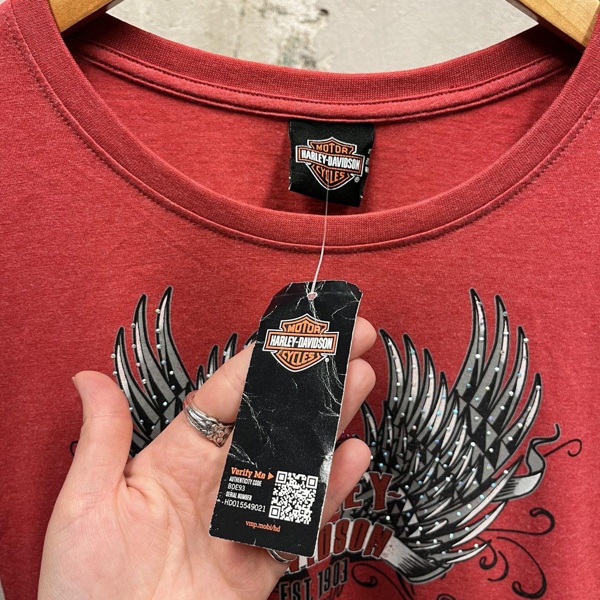 Harley Davidson Harley Davidson Red Angel Wing Long Sleeve Y2K T-Shirt S Size S / US 4 / IT 40 - 3 Thumbnail