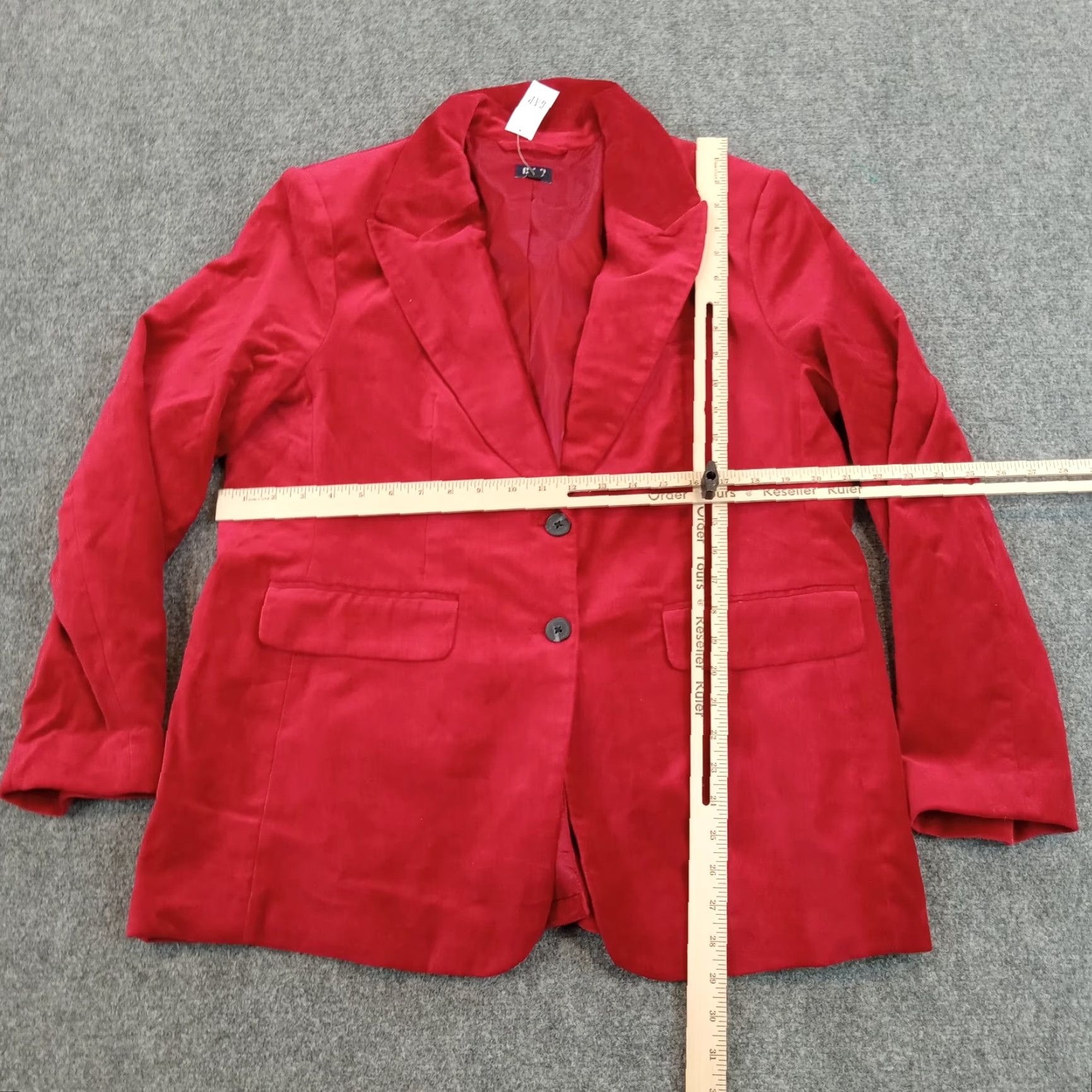 Gap Gap Blazer Women's Extra Large Red Velour Jacket with Shoulder Pads and Stretch Size XL / US 12-14 / IT 48-50 - 2 Thumbnail