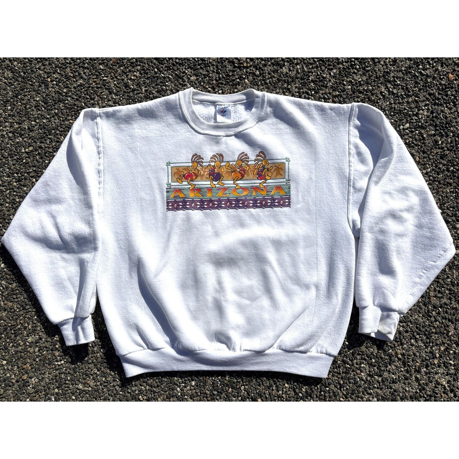 Jerzees Arizona Santa Fe Tribal Dancer crewneck white sweatshirt L Size US L / EU 52-54 / 3 - 2 Thumbnail